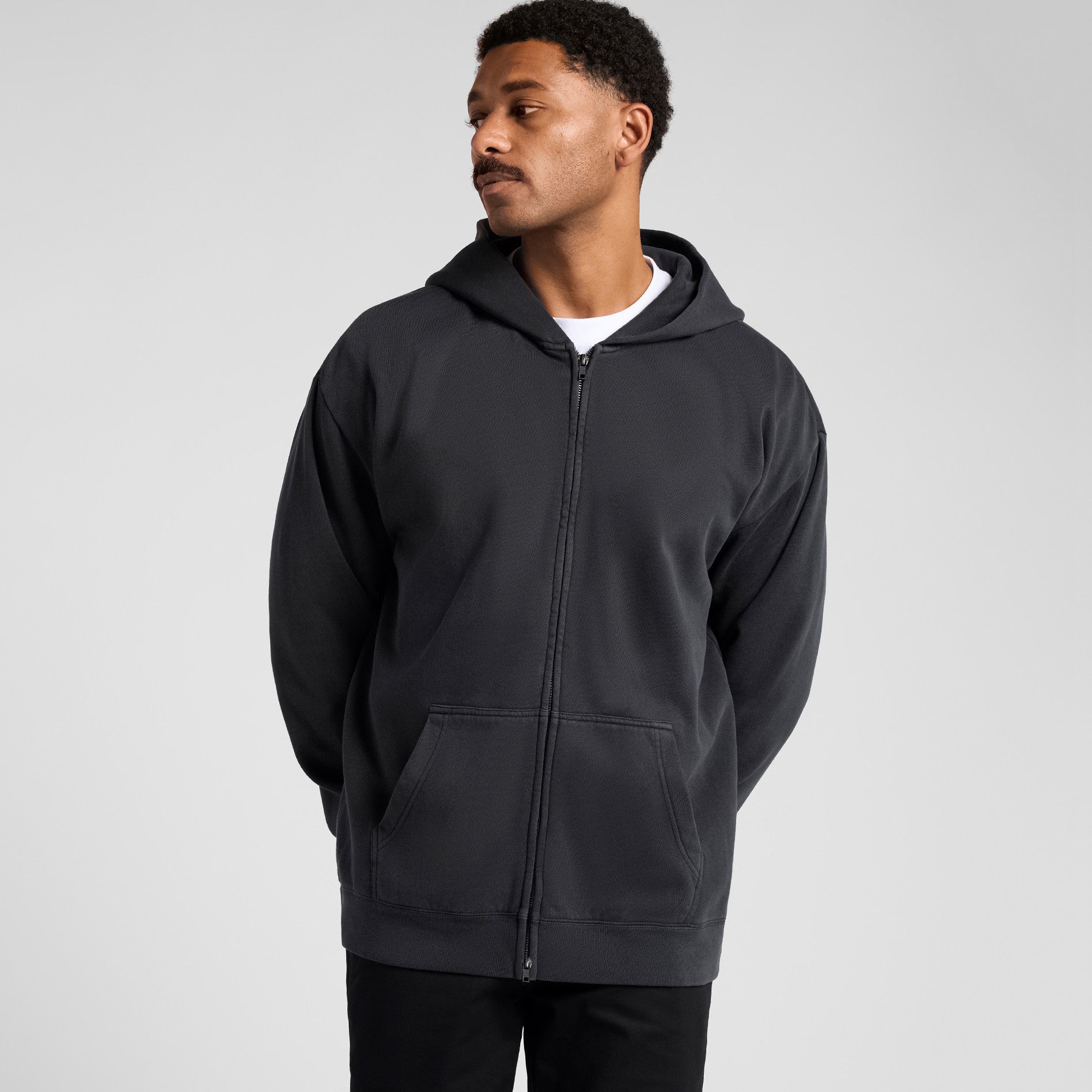AS Colour Relax Faded Zip Hood 5170 - Extra 1 Front - Custom Printed - Print Blanc