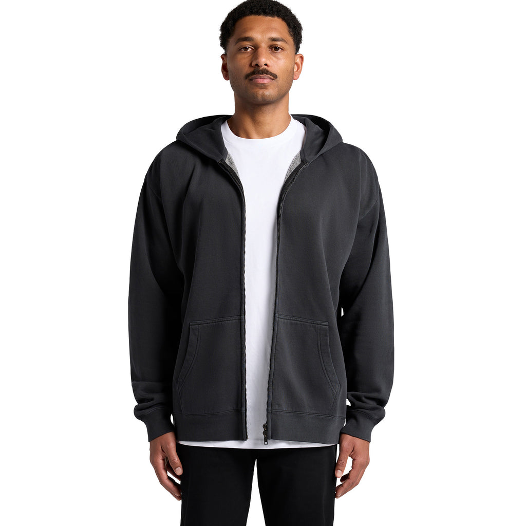 AS Colour Relax Faded Zip Hood 5170 - Main Front - Custom Printed - Print Blanc