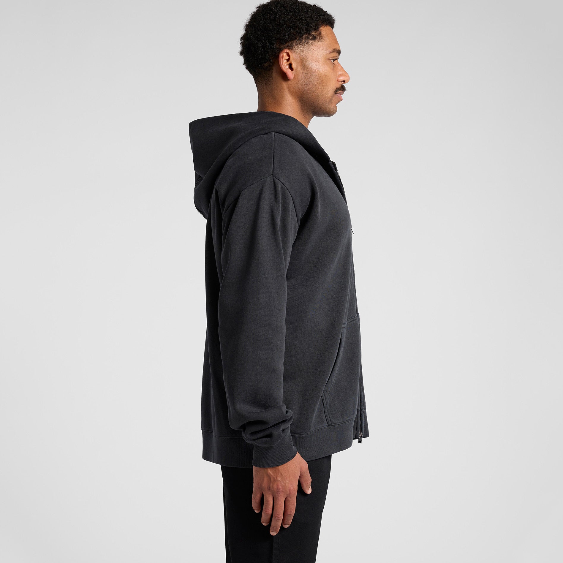 AS Colour Relax Faded Zip Hood 5170 - Main Side - Custom Printed - Print Blanc