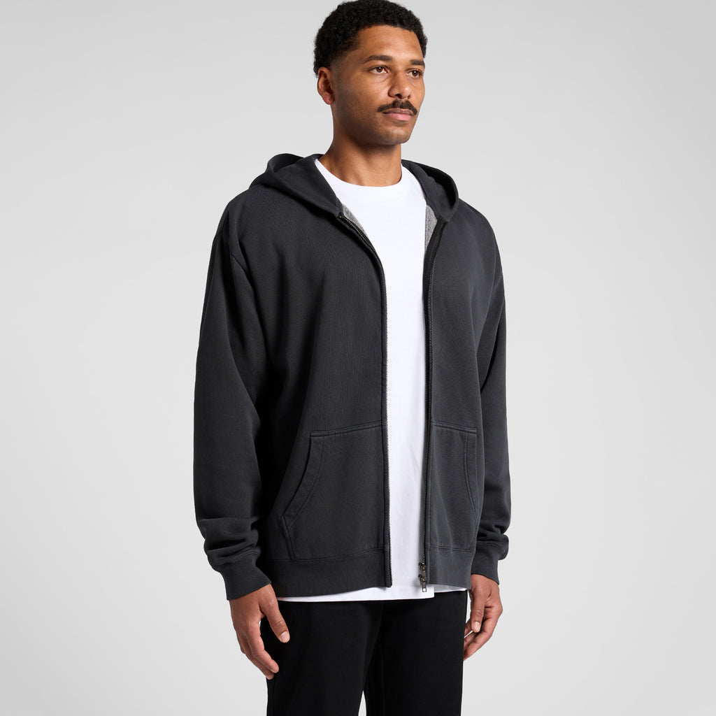 AS Colour Relax Faded Zip Hood 5170 - Main Turn - Custom Printed - Print Blanc