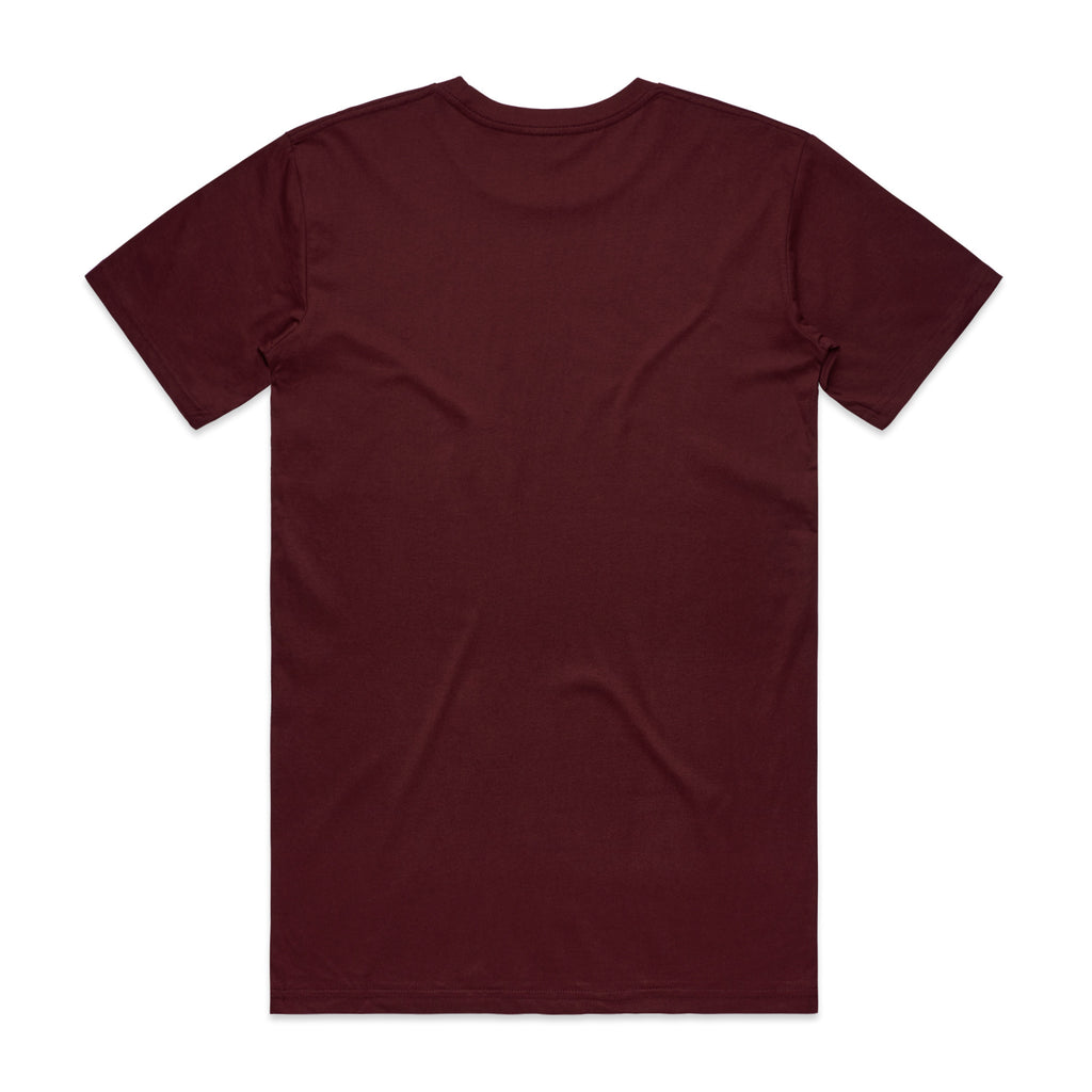 AS Colour Staple Tee 5001 - Burgundy Back - Custom Printed - Print Blanc