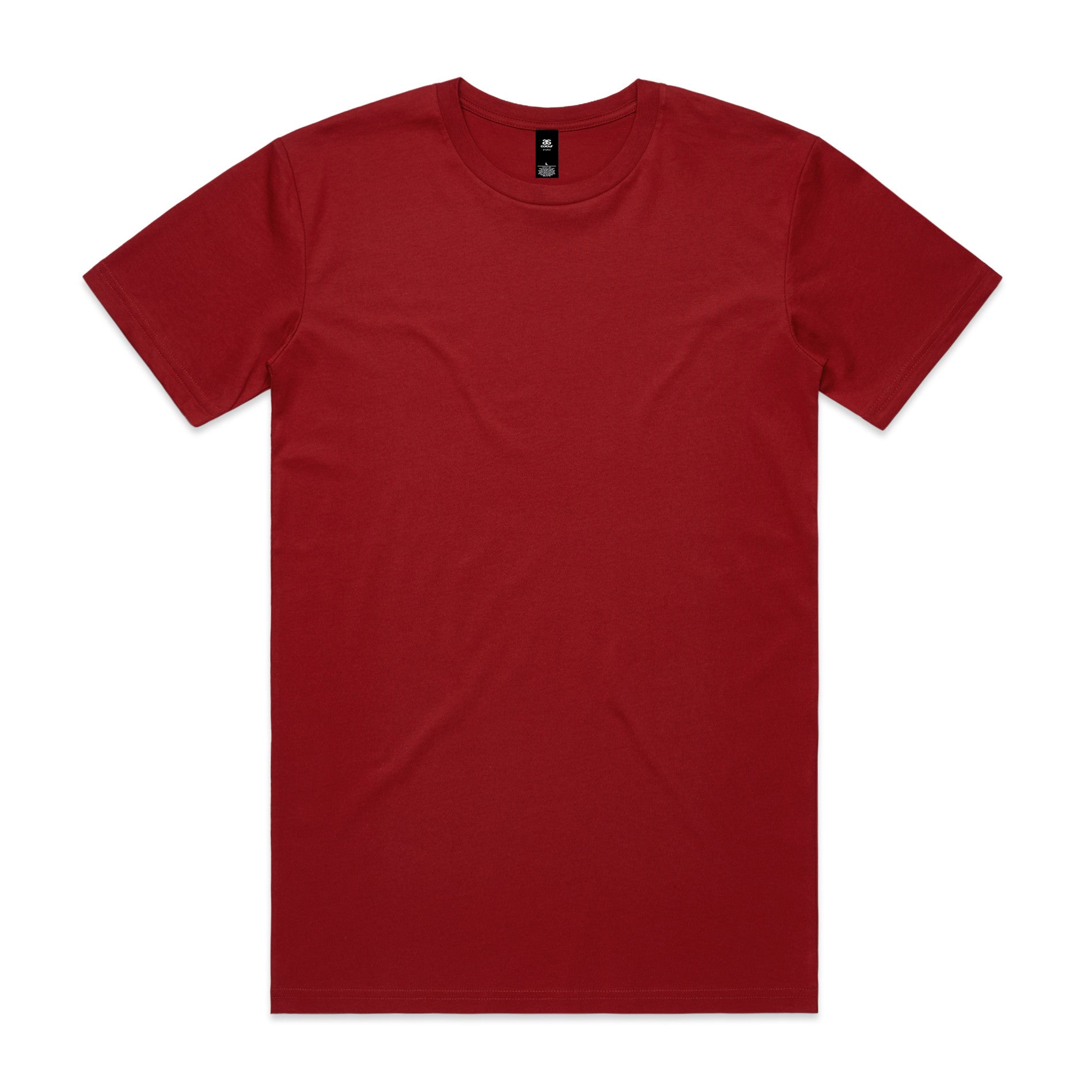 AS Colour Staple Tee 5001 - Cardinal Front - Custom Printed - Print Blanc
