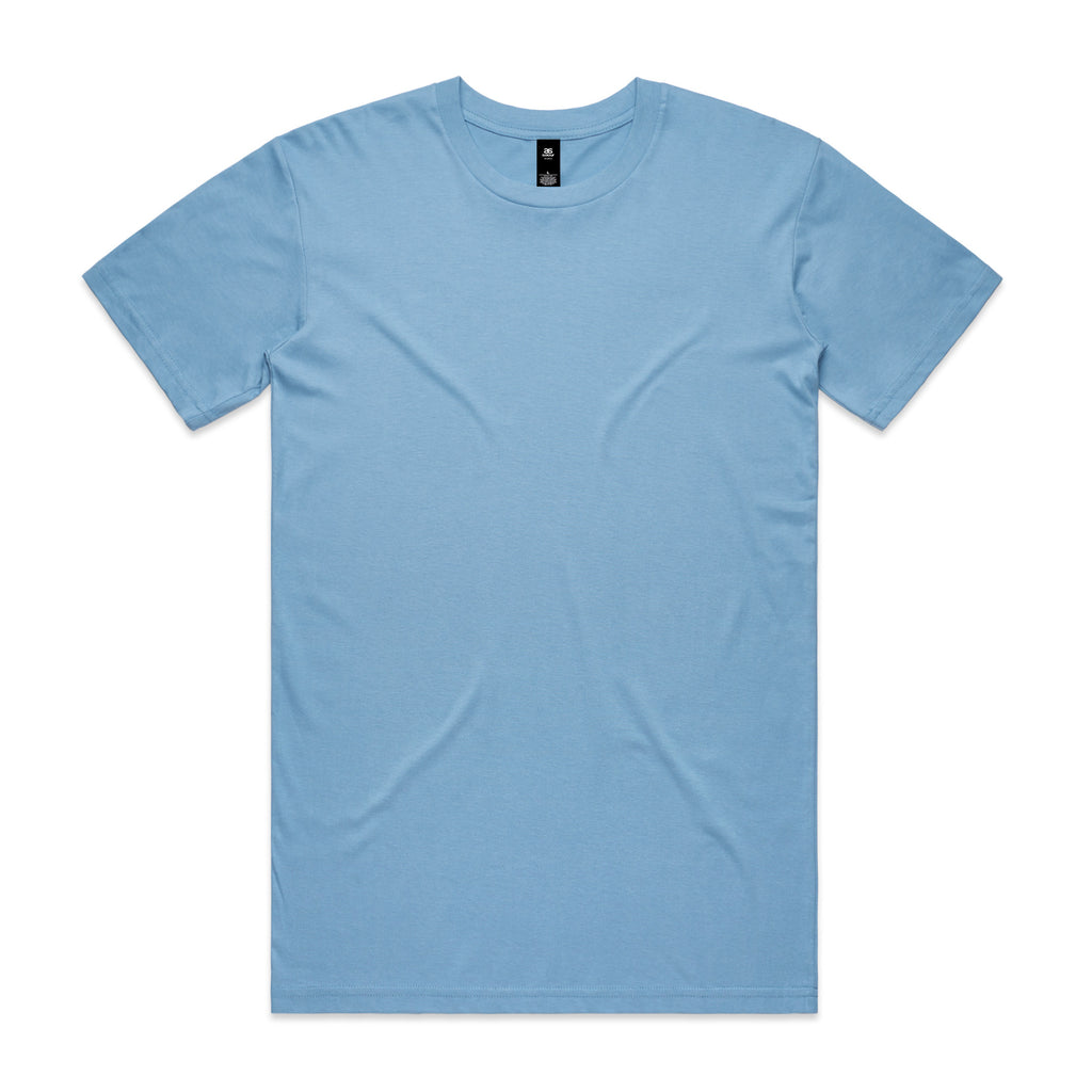 AS Colour Staple Tee 5001 - Carolina Blue Front - Custom Printed - Print Blanc