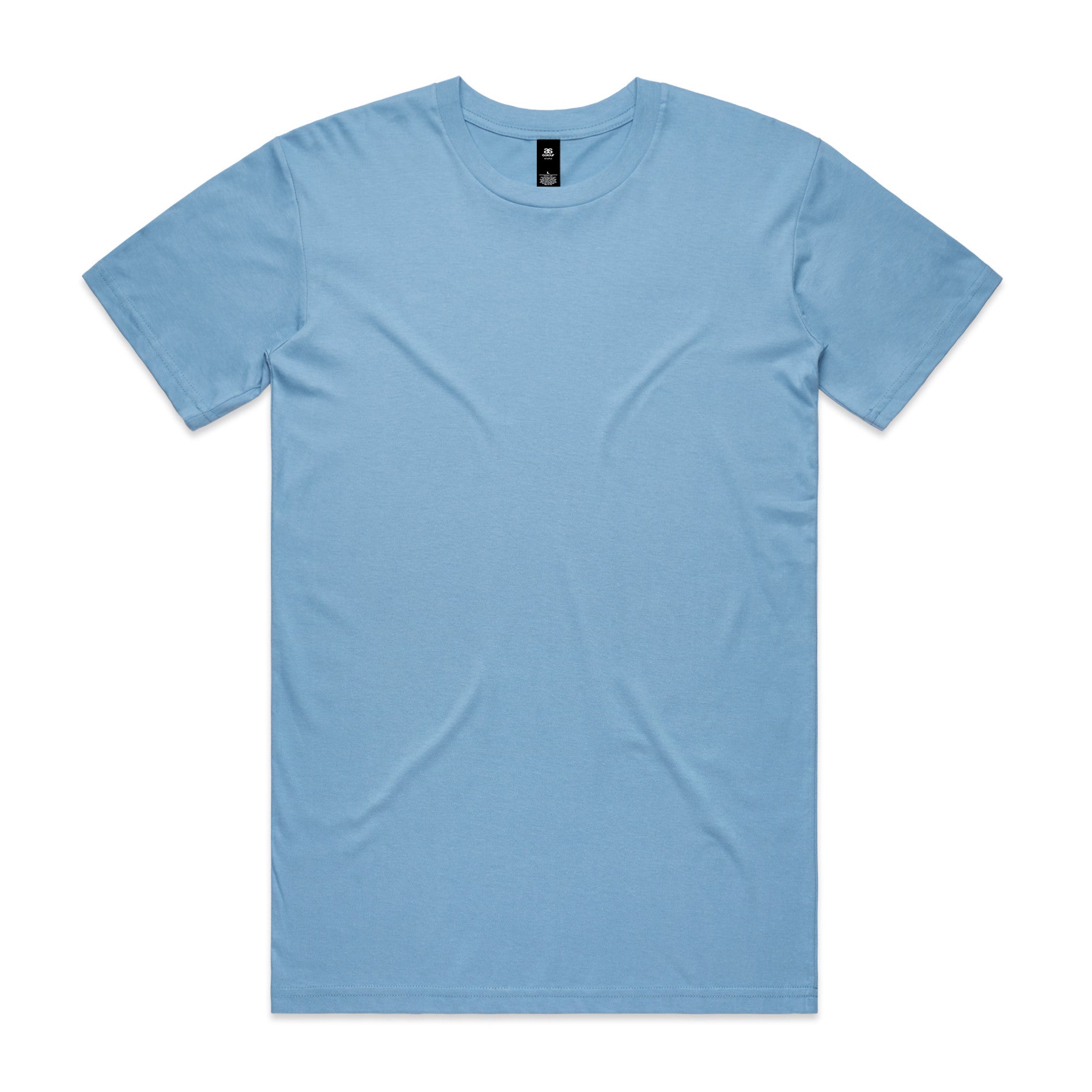 AS Colour Staple Tee 5001 - Carolina Blue Front - Custom Printed - Print Blanc