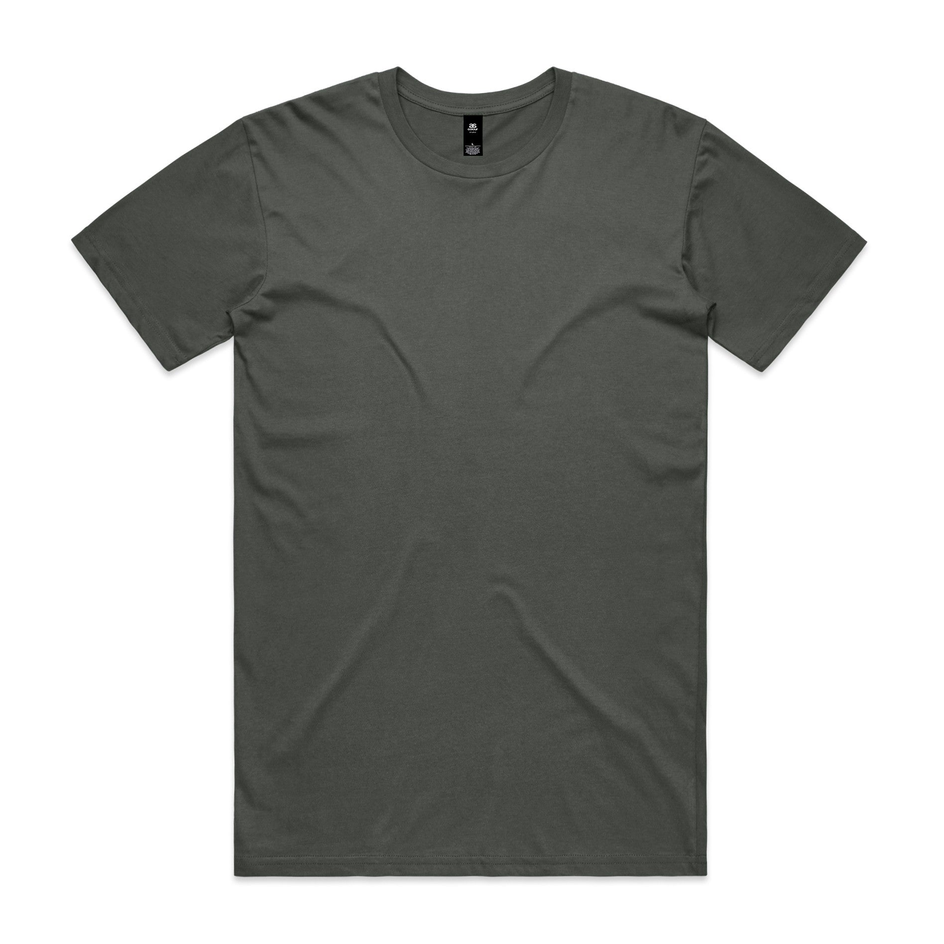 AS Colour Staple Tee 5001 - Charcoal Front - Custom Printed - Print Blanc