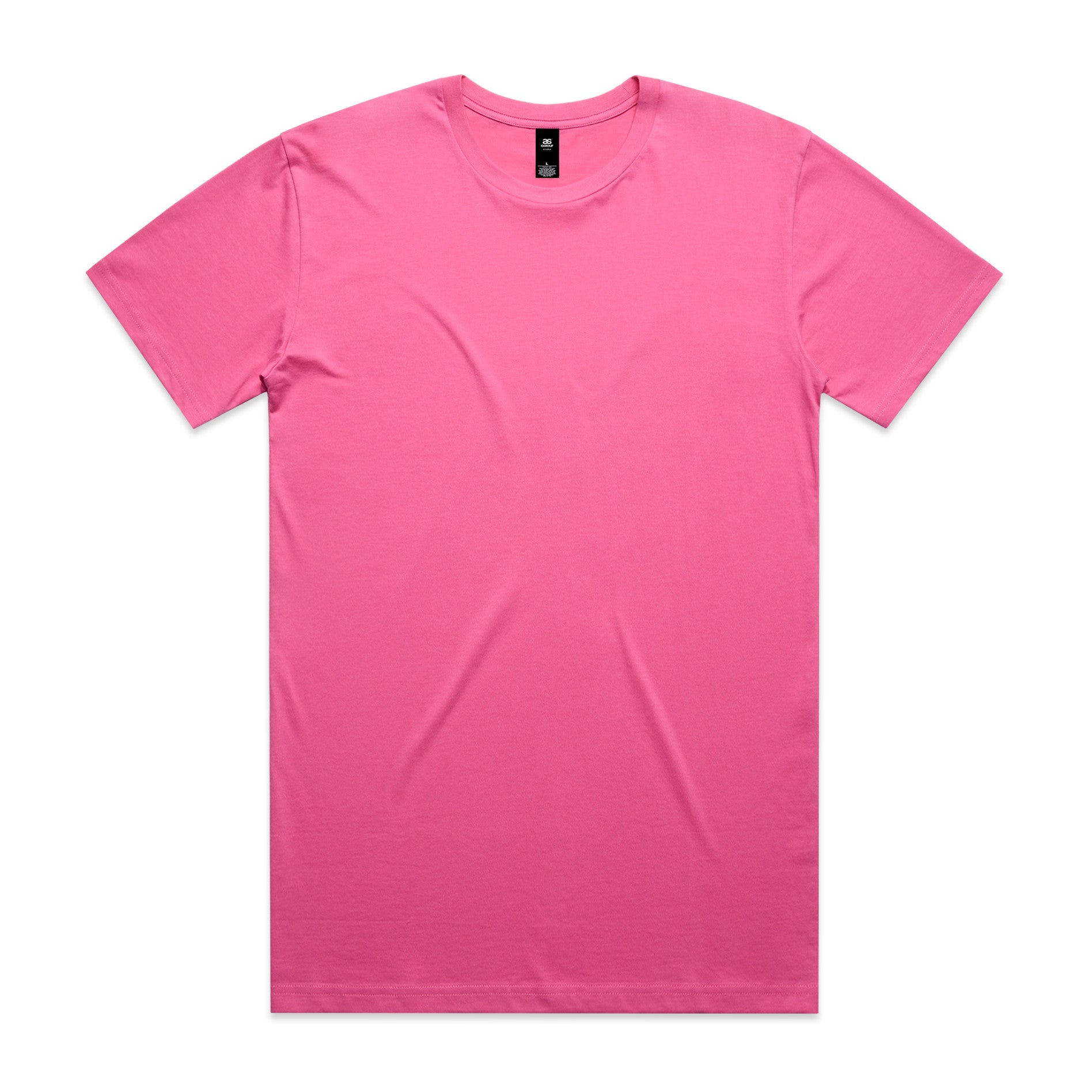 AS Colour Staple Tee 5001 - Charity Pink Front - Custom Printed - Print Blanc