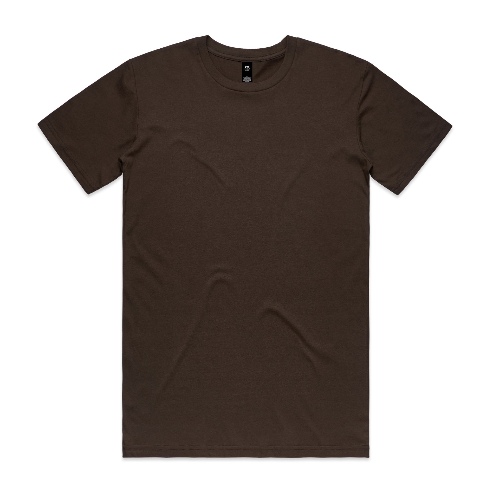 AS Colour Staple Tee 5001 - Dark Chocolate Front - Custom Printed - Print Blanc