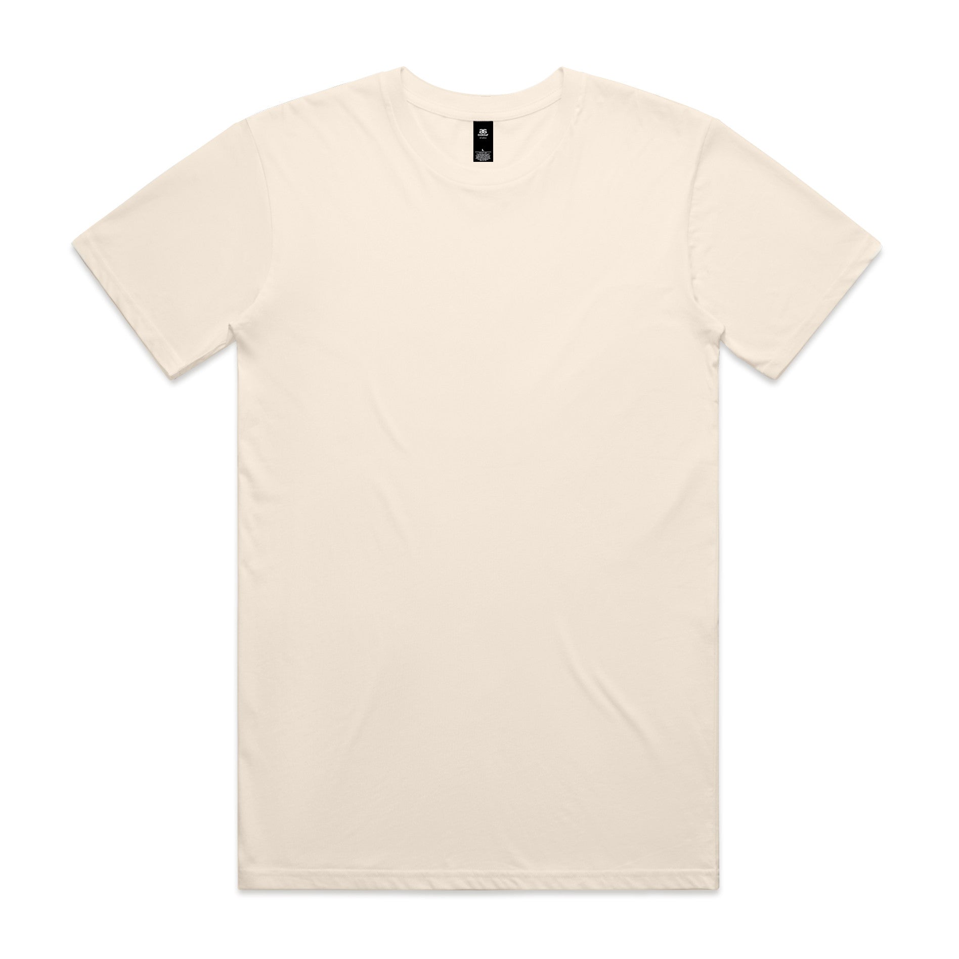 AS Colour Staple Tee 5001 - Ecru Front - Custom Printed - Print Blanc