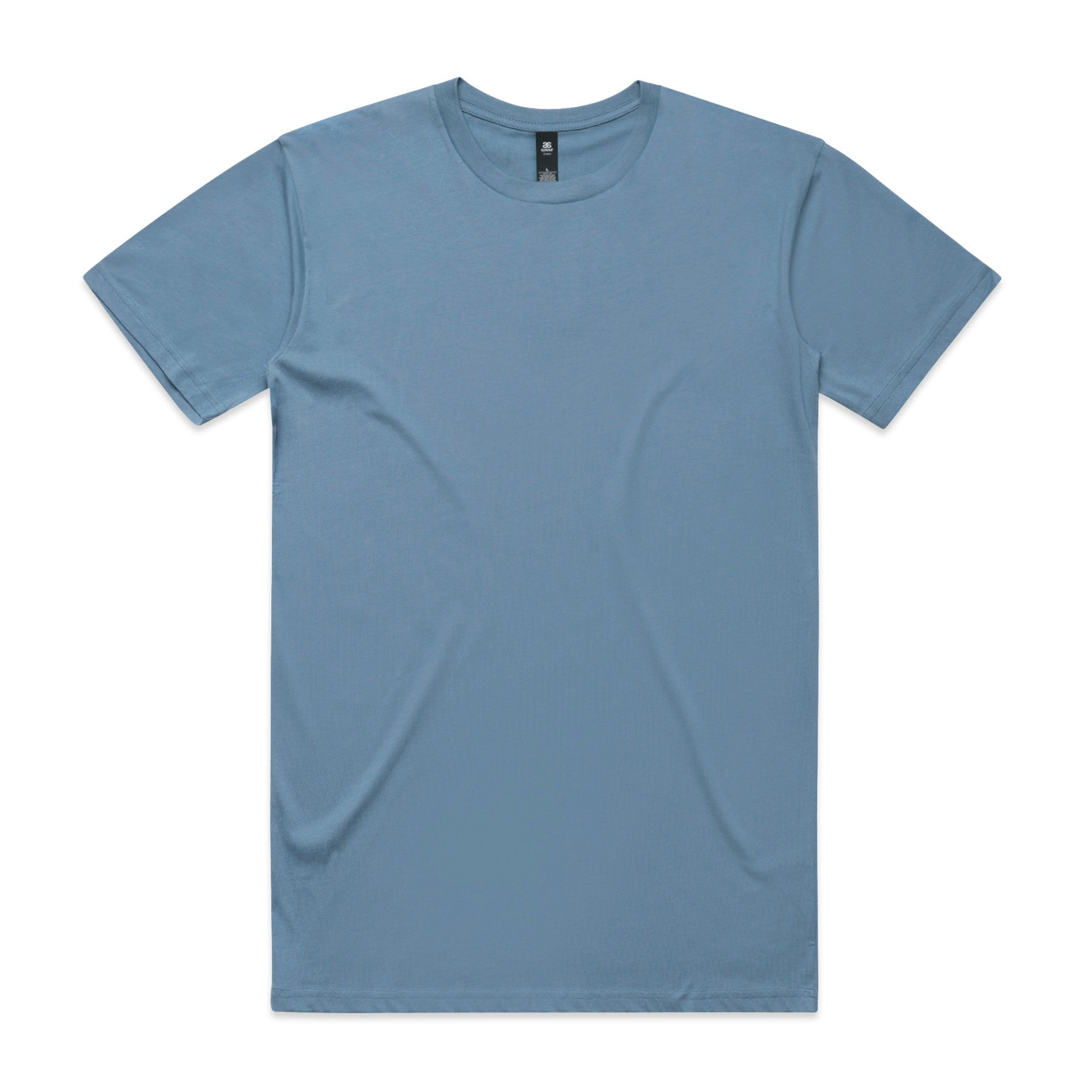 AS Colour Staple Tee 5001 - Fog Blue Front - Custom Printed - Print Blanc