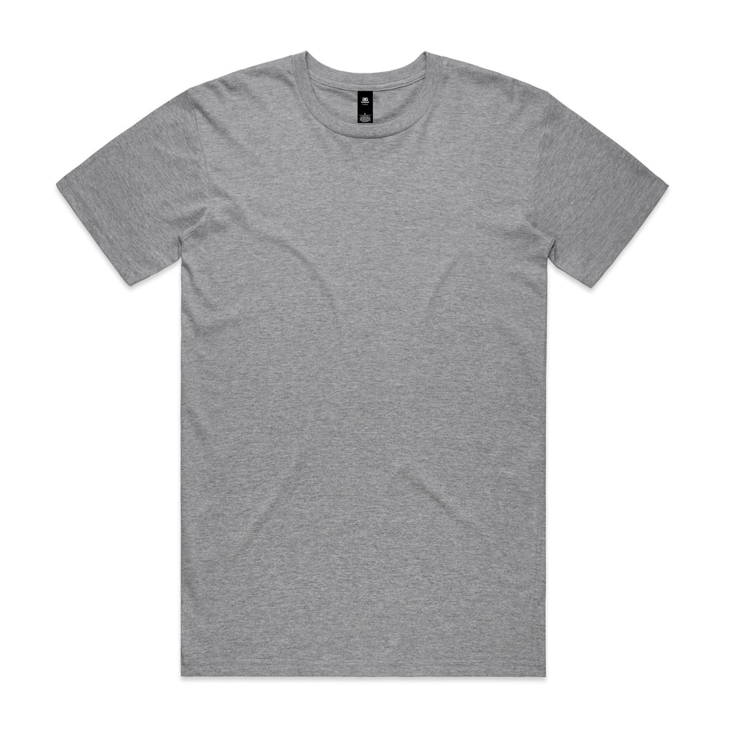 AS Colour Staple Tee 5001 - Grey Marle Front - Custom Printed - Print Blanc