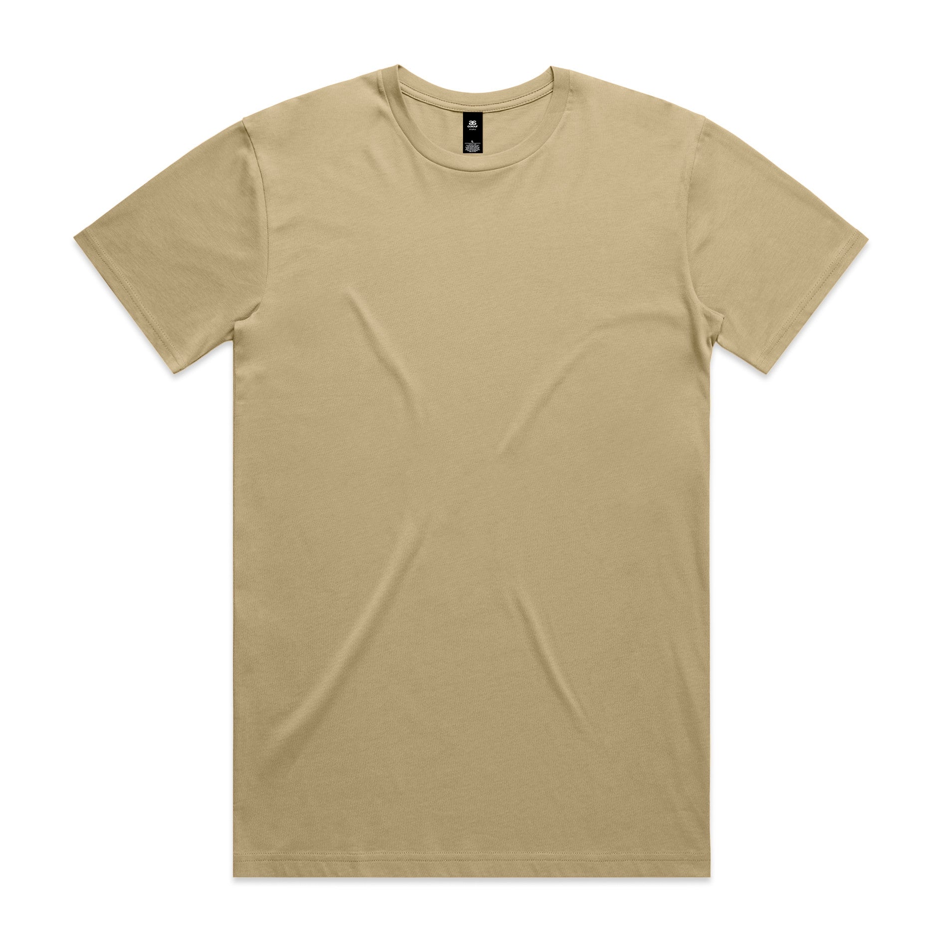 AS Colour Staple Tee 5001 - Khaki Front - Custom Printed - Print Blanc