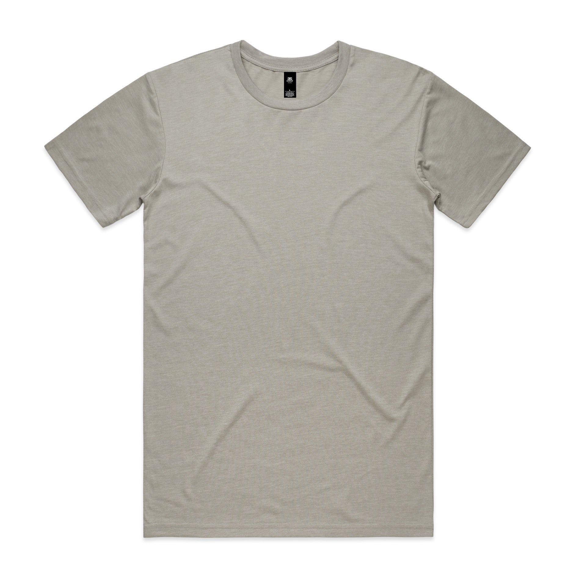 AS Colour Staple Tee 5001 - Light Grey Front - Custom Printed - Print Blanc
