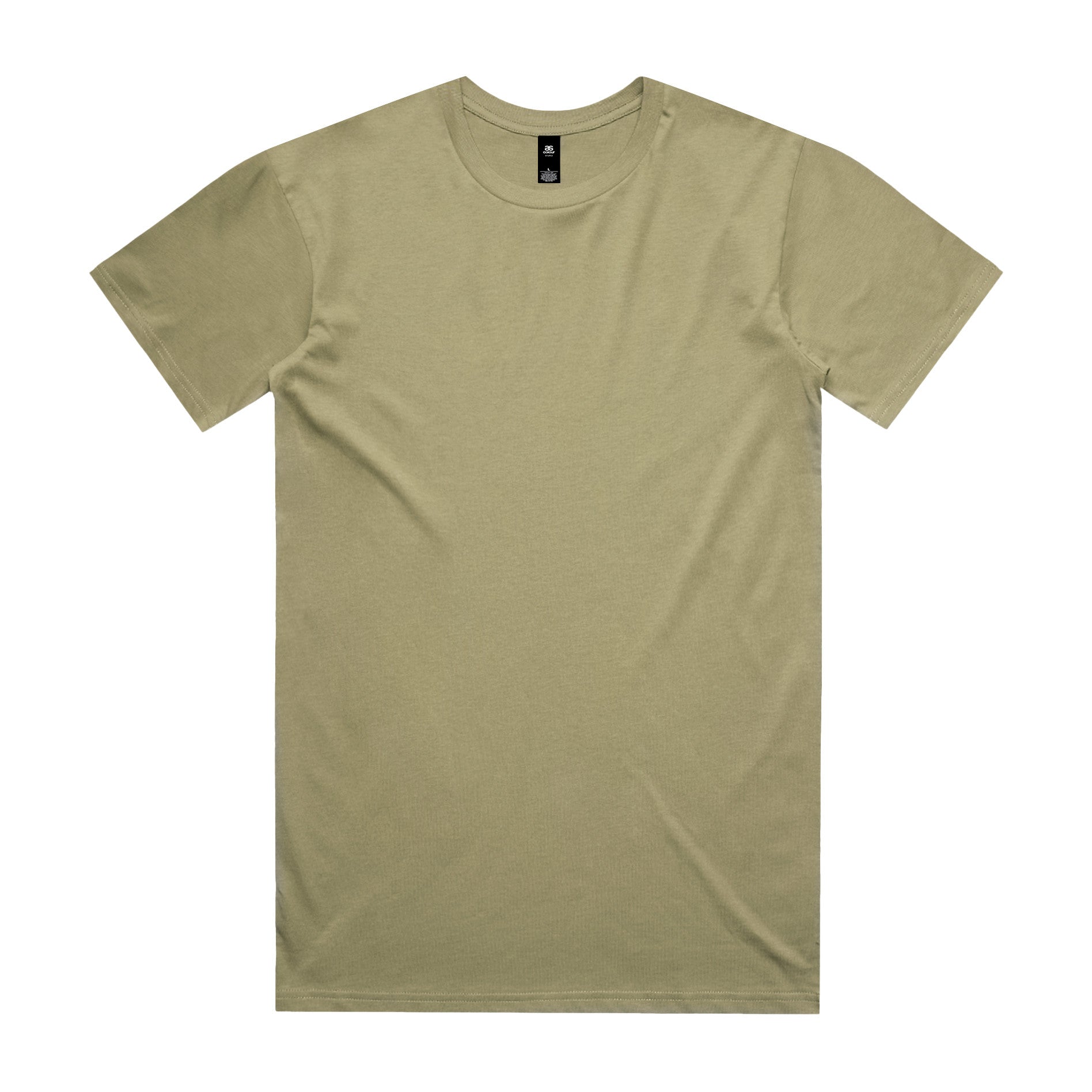 AS Colour Staple Tee 5001 - Safari Front - Custom Printed - Print Blanc