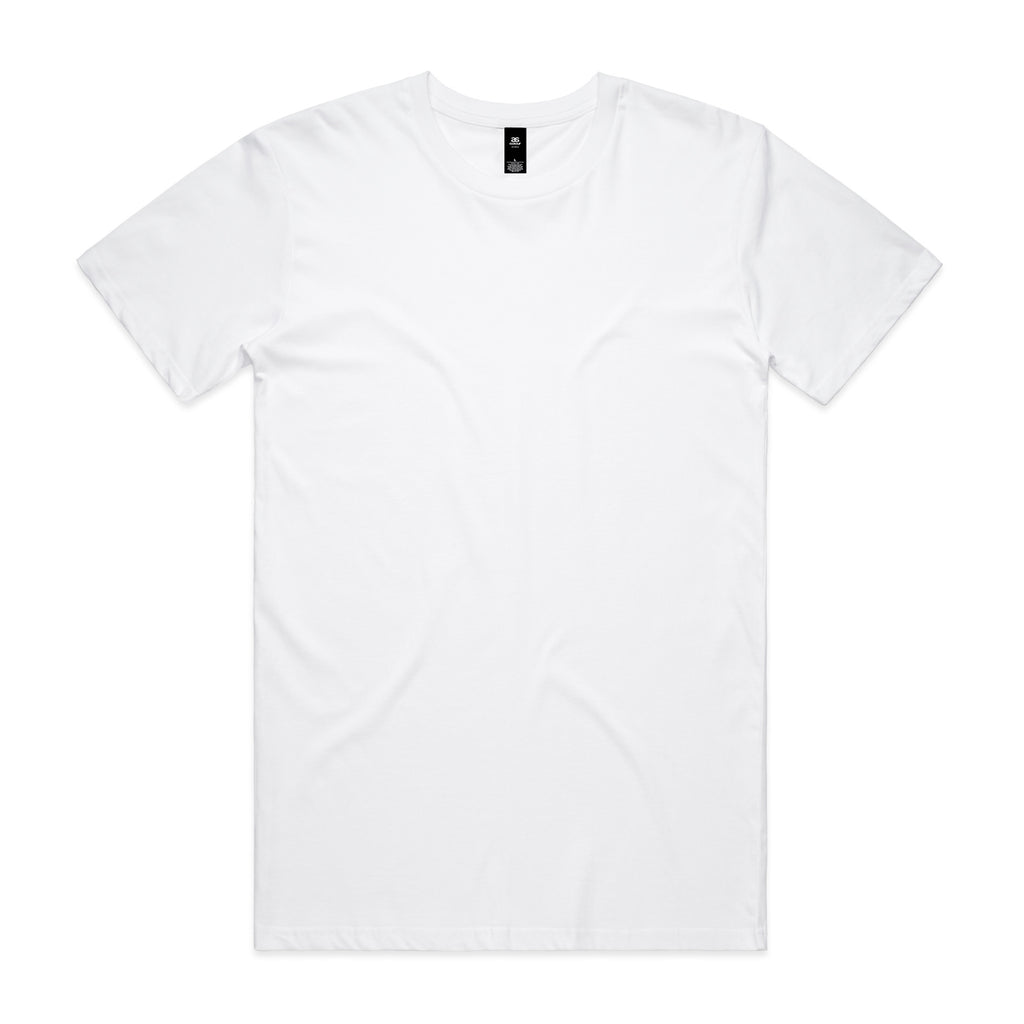 AS Colour Staple Tee 5001 - White Front - Custom Printed - Print Blanc