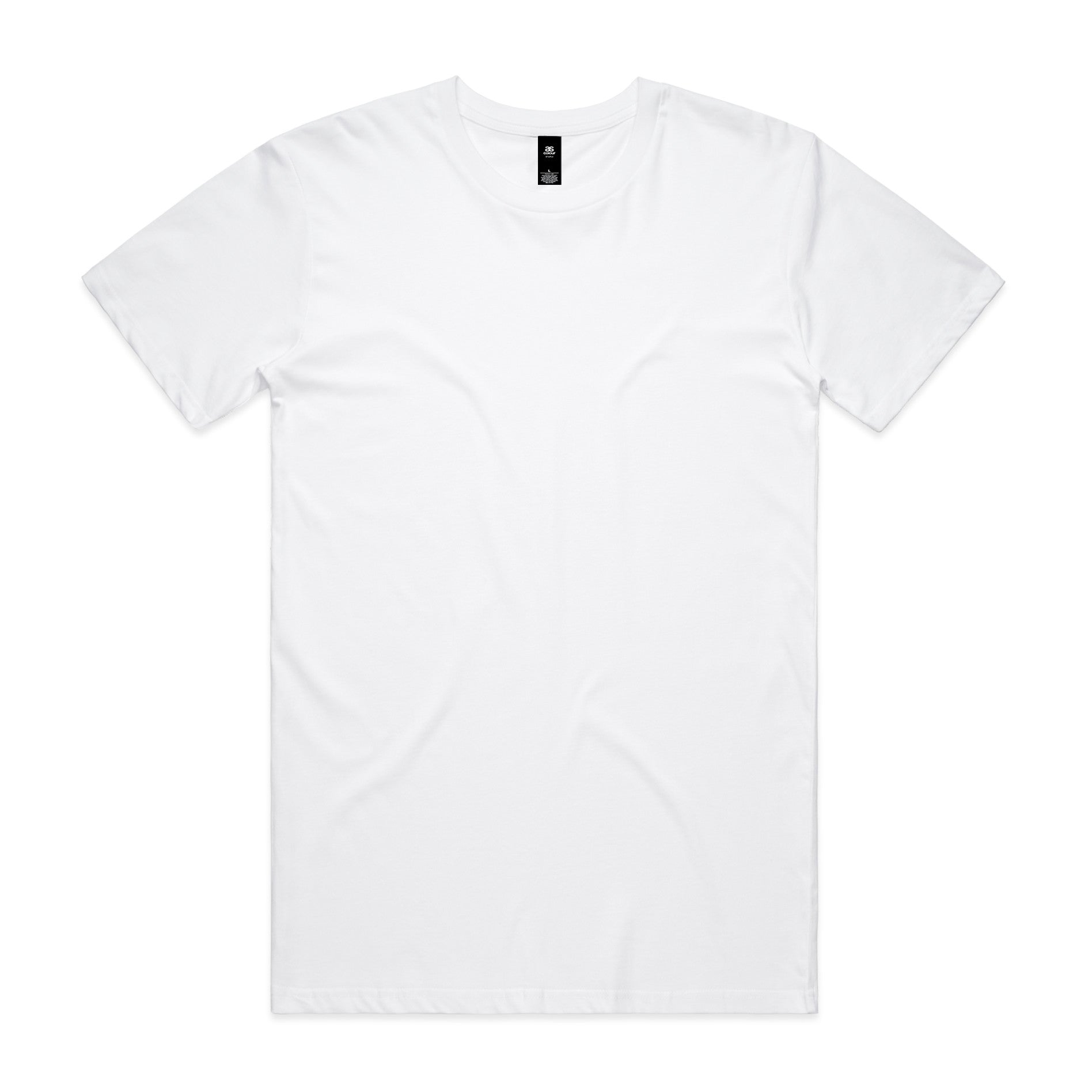 AS Colour Staple Tee 5001 - White Front - Custom Printed - Print Blanc