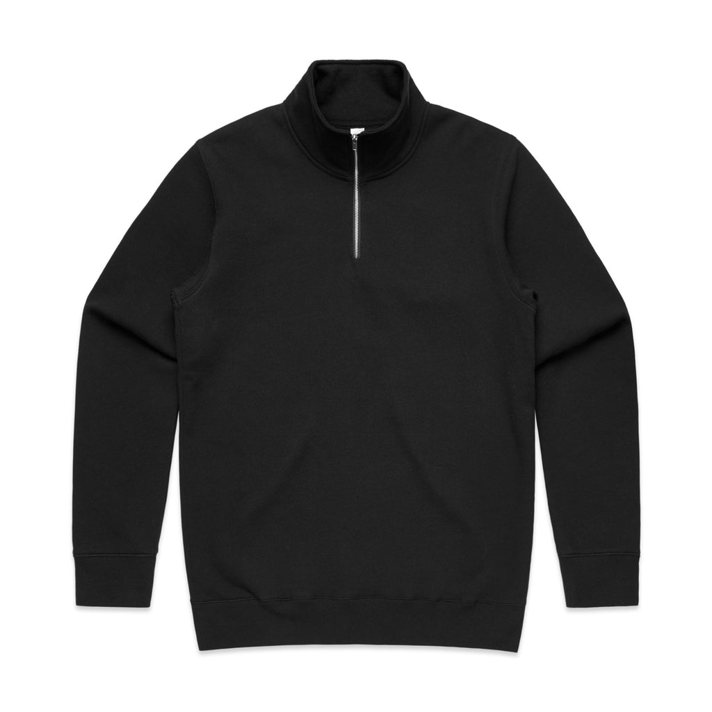 AS Colour Stencil Half Zip Crew 5125 - 5125 Half Zip Crew Black Front - Custom Printed - Print Blanc