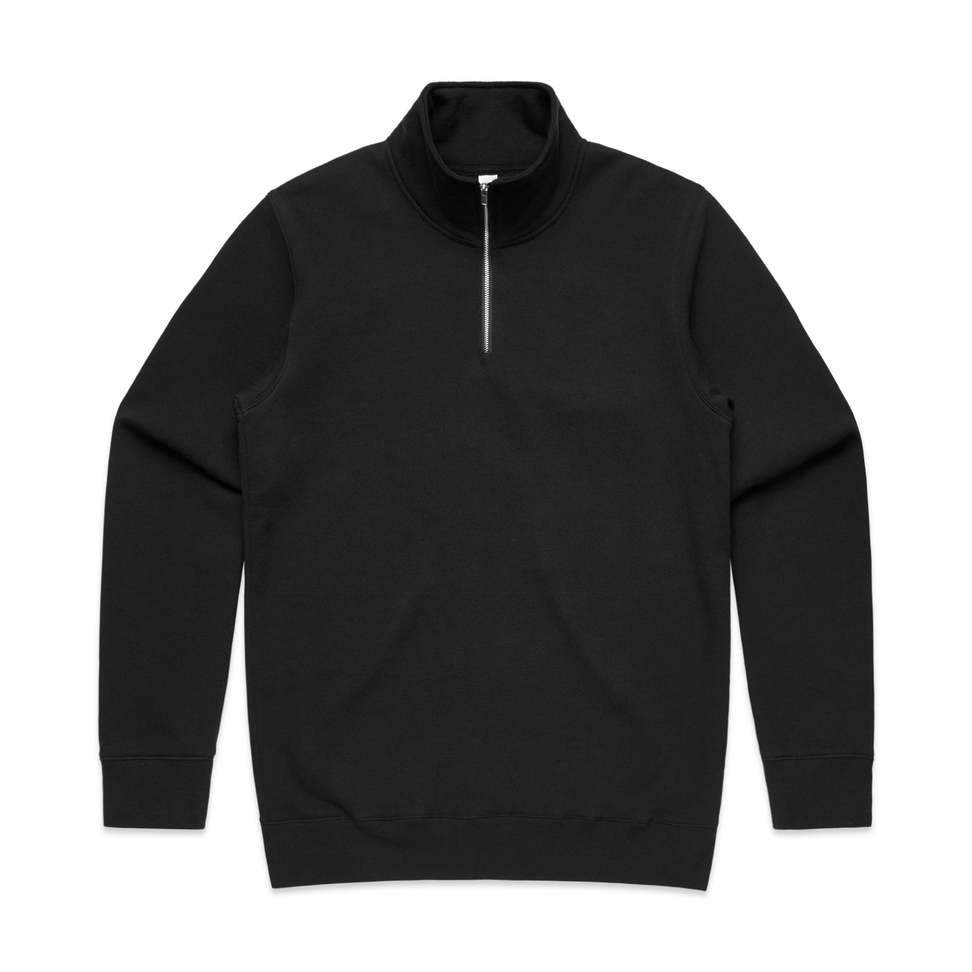 AS Colour Stencil Half Zip Crew 5125 - 5125 Half Zip Crew Black Front - Custom Printed - Print Blanc
