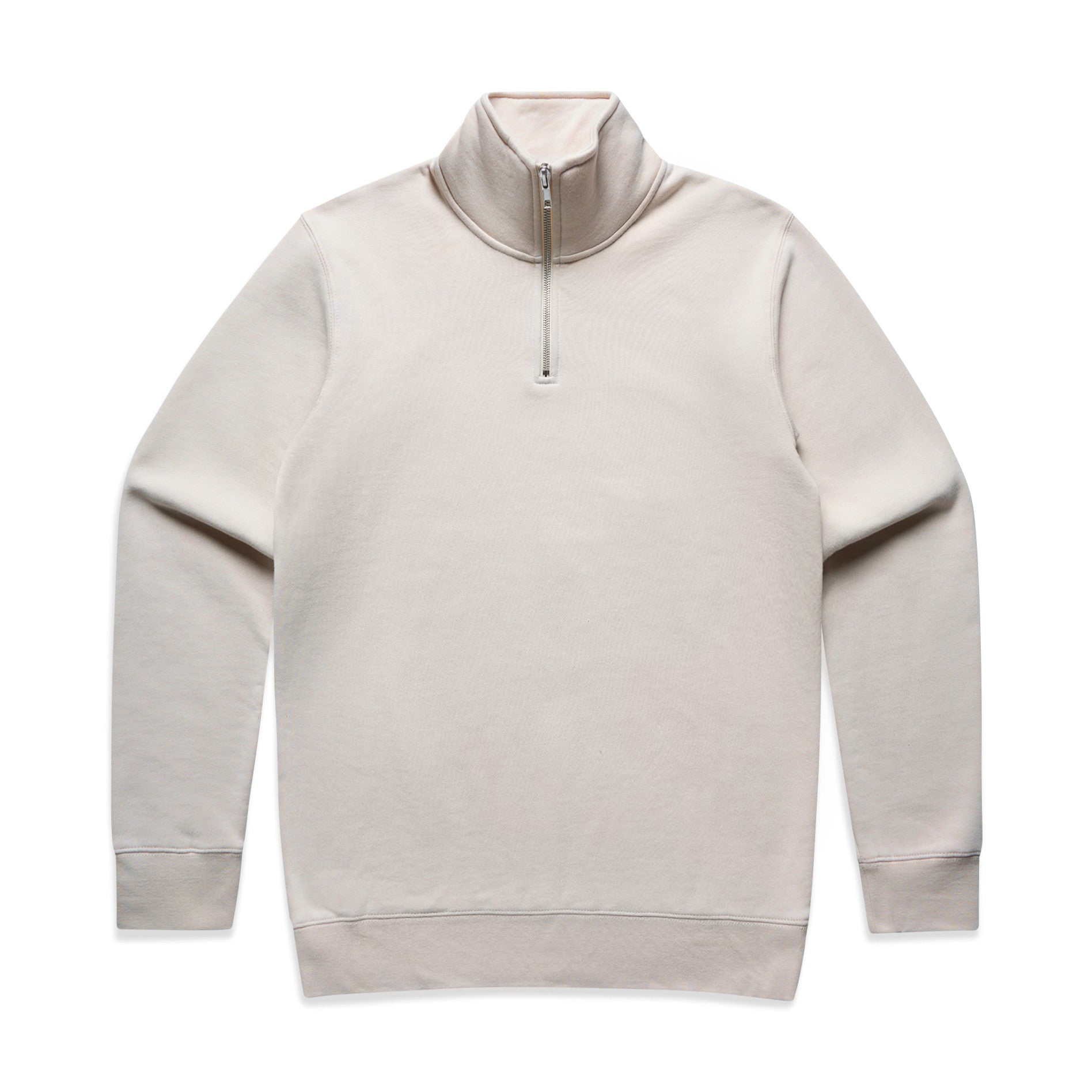 AS Colour Stencil Half Zip Crew 5125 - 5125 Half Zip Crew Bone Front - Custom Printed - Print Blanc