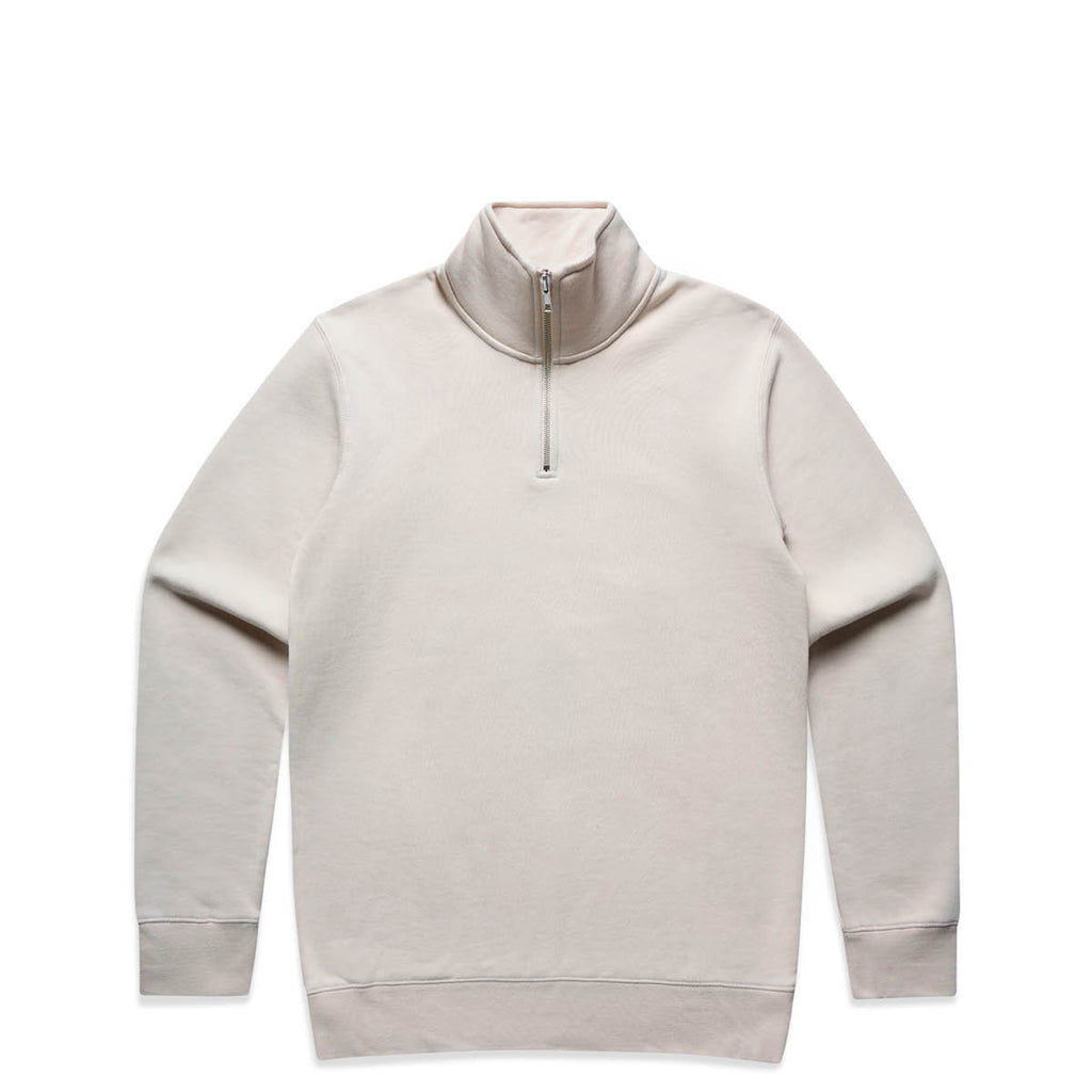 AS Colour Stencil Half Zip Crew 5125 - 5125 Half Zip Crew Bone Thumb Front - Custom Printed - Print Blanc
