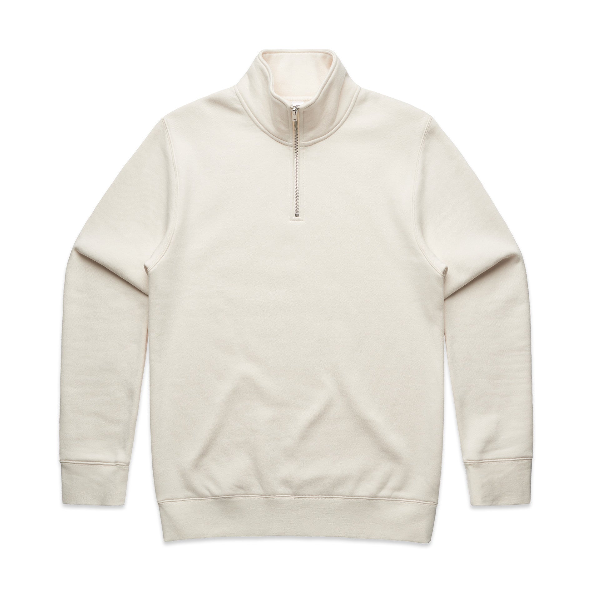 AS Colour Stencil Half Zip Crew 5125 - 5125 Half Zip Crew Ecru Front - Custom Printed - Print Blanc