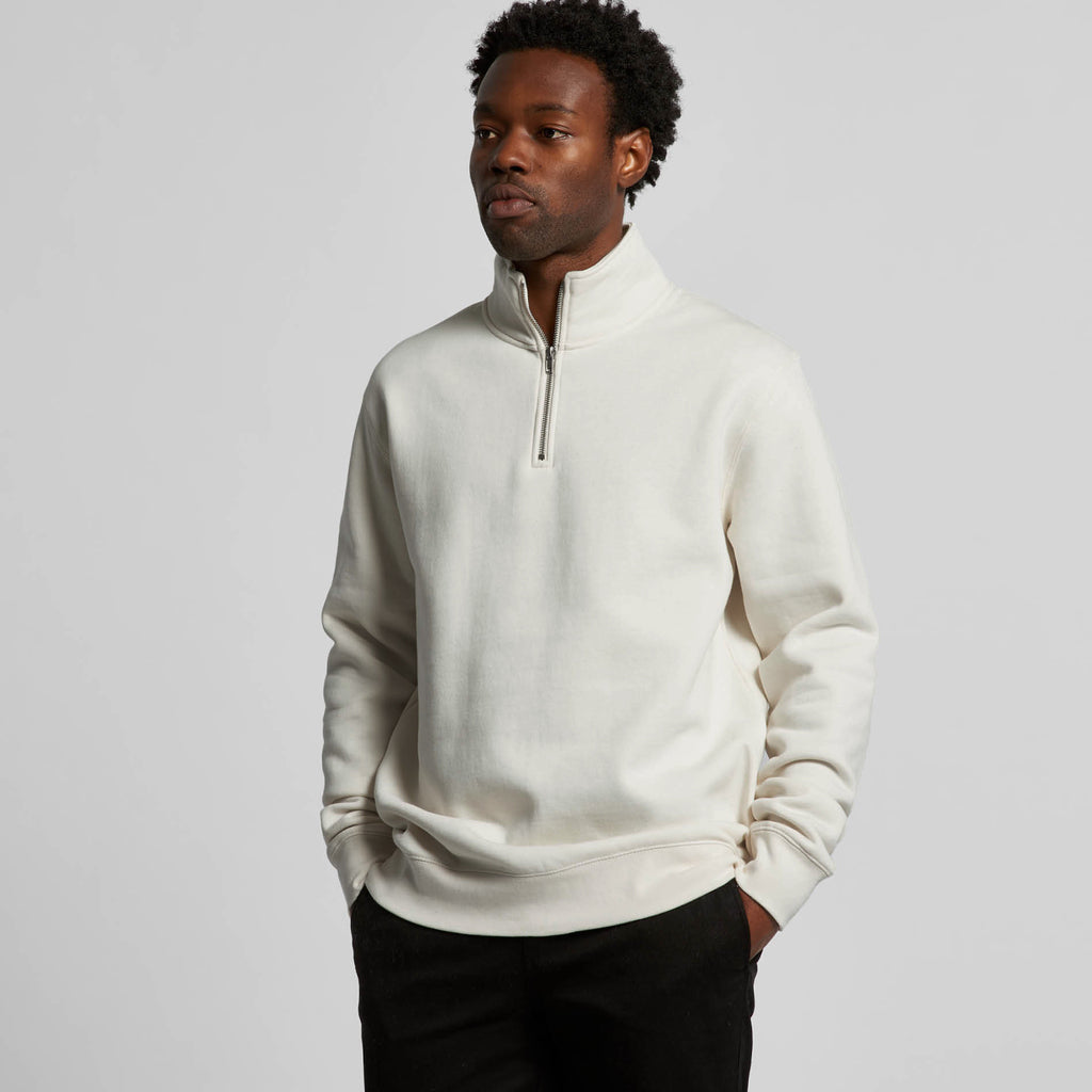 AS Colour Stencil Half Zip Crew 5125 - 5125 Half Zip Crew Loose - Custom Printed - Print Blanc