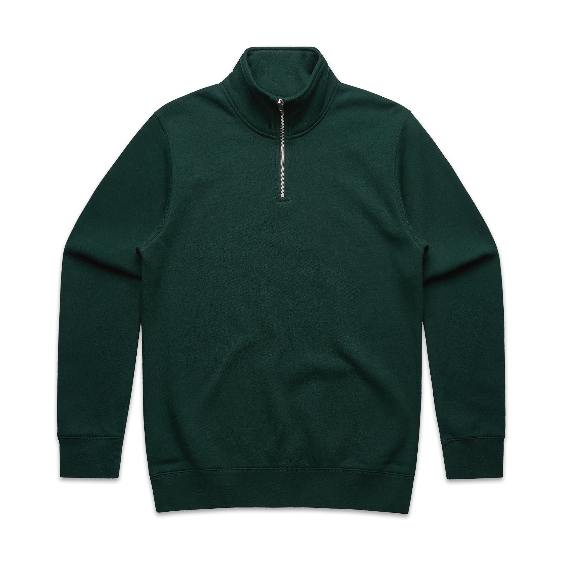 AS Colour Stencil Half Zip Crew 5125 - 5125 Half Zip Crew Pine Green Front - Custom Printed - Print Blanc