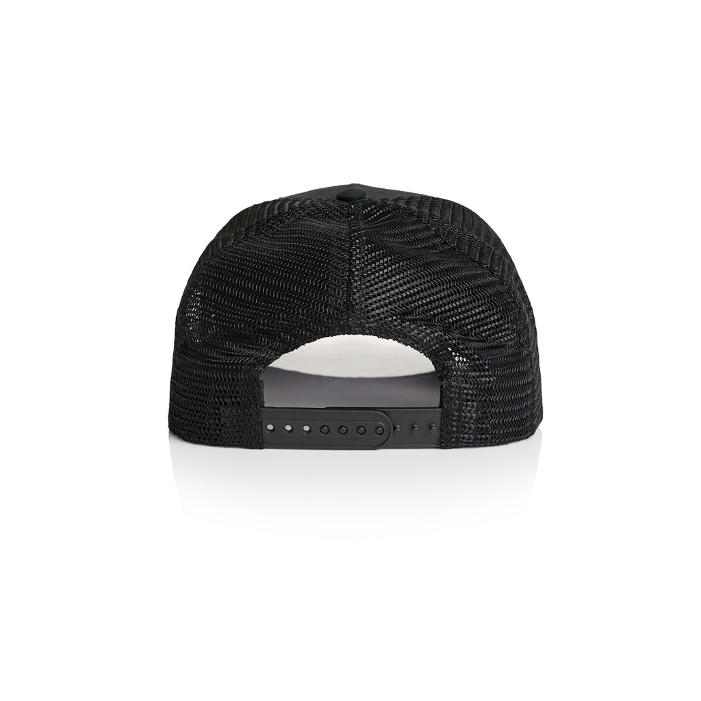 Ascolour Stock Trucker Cap 1108 Trucker Cap Black Back - Custom Printed - Print Blanc