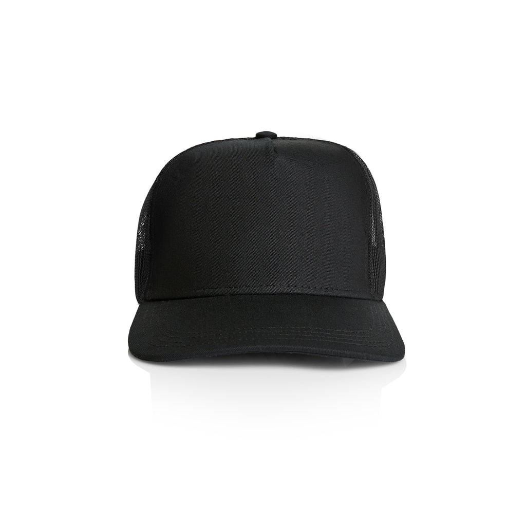 Ascolour Stock Trucker Cap 1108 Trucker Cap Black Front - Custom Printed - Print Blanc