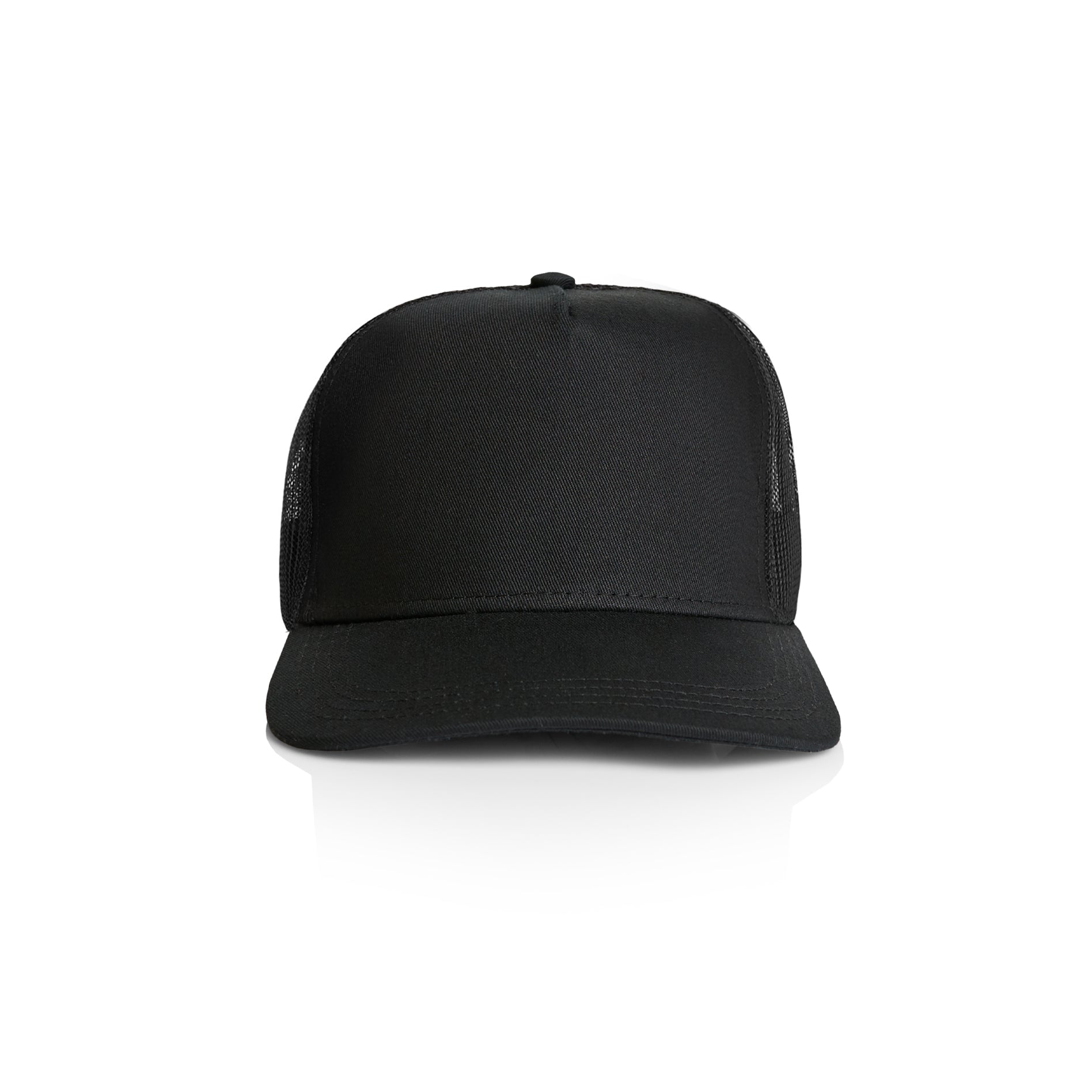 Ascolour Stock Trucker Cap 1108 Trucker Cap Black Front - Custom Printed - Print Blanc