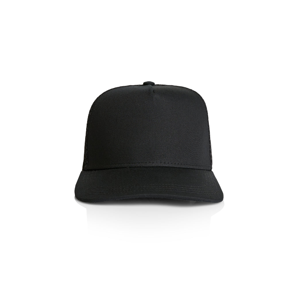 Ascolour Stock Trucker Cap 1108 Trucker Cap Black Front - Custom Printed - Print Blanc