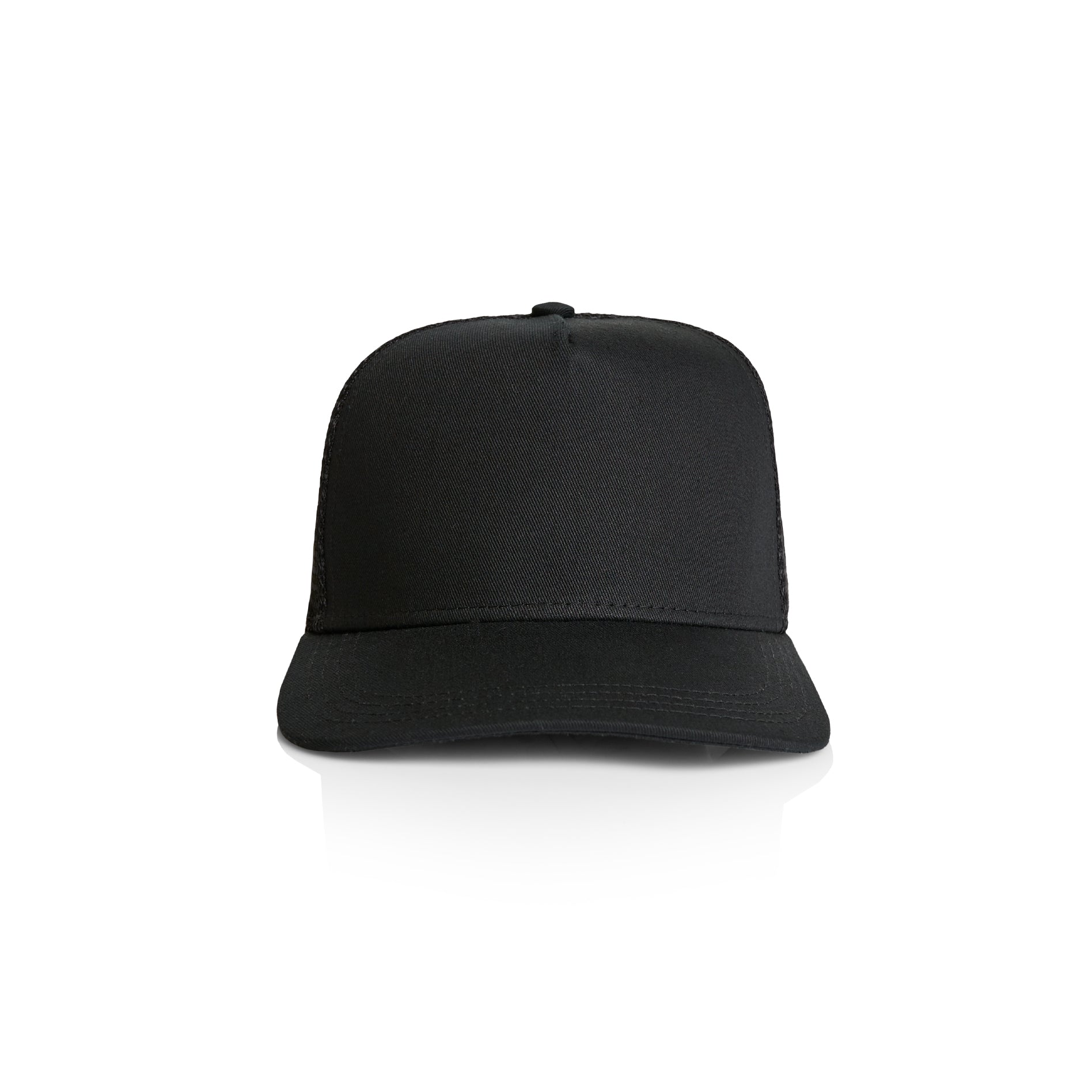 Ascolour Stock Trucker Cap 1108 Trucker Cap Black Front - Custom Printed - Print Blanc