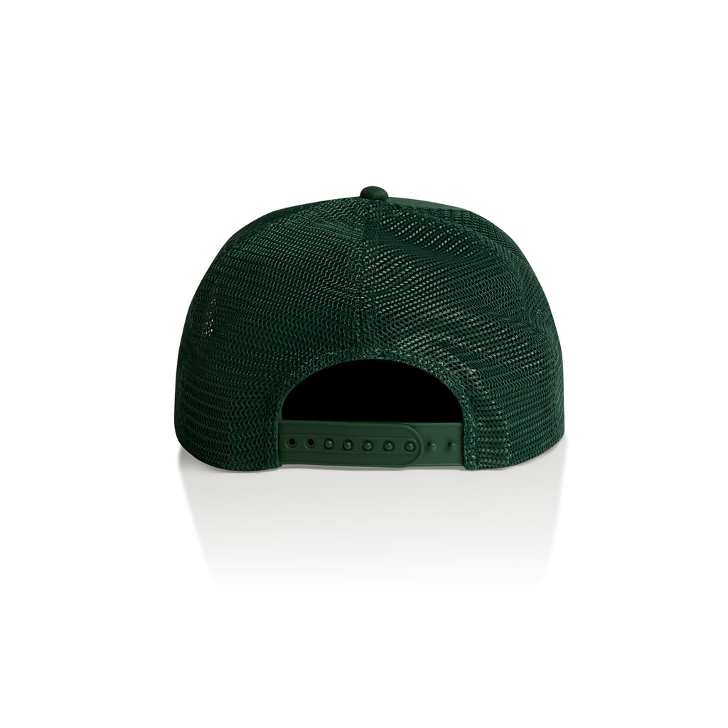 Ascolour Stock Trucker Cap 1108 Trucker Cap Forest Green Back - Custom Printed - Print Blanc