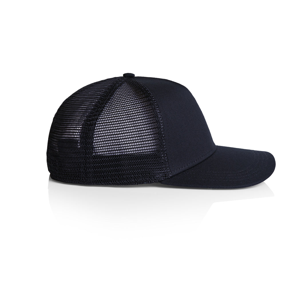 Ascolour Stock Trucker Cap 1108 Trucker Cap Navy Side - Custom Printed - Print Blanc