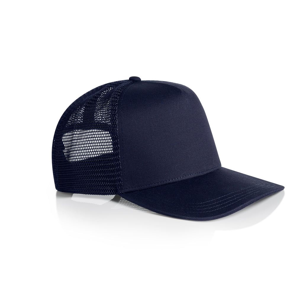 Ascolour Stock Trucker Cap 1108 Trucker Cap Navy Side - Custom Printed - Print Blanc