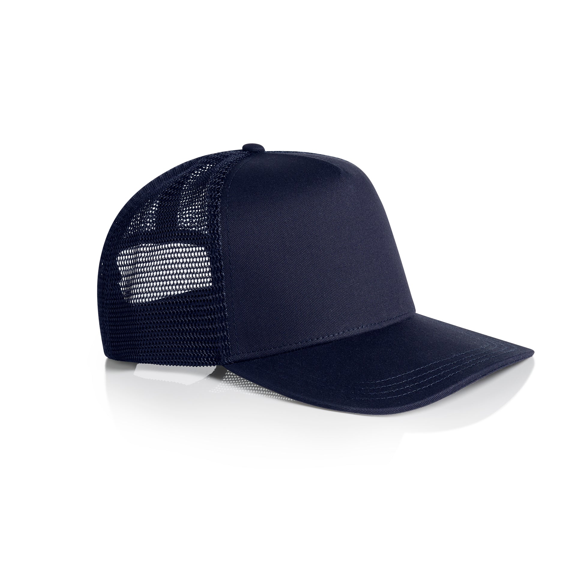 Ascolour Stock Trucker Cap 1108 Trucker Cap Navy Side - Custom Printed - Print Blanc