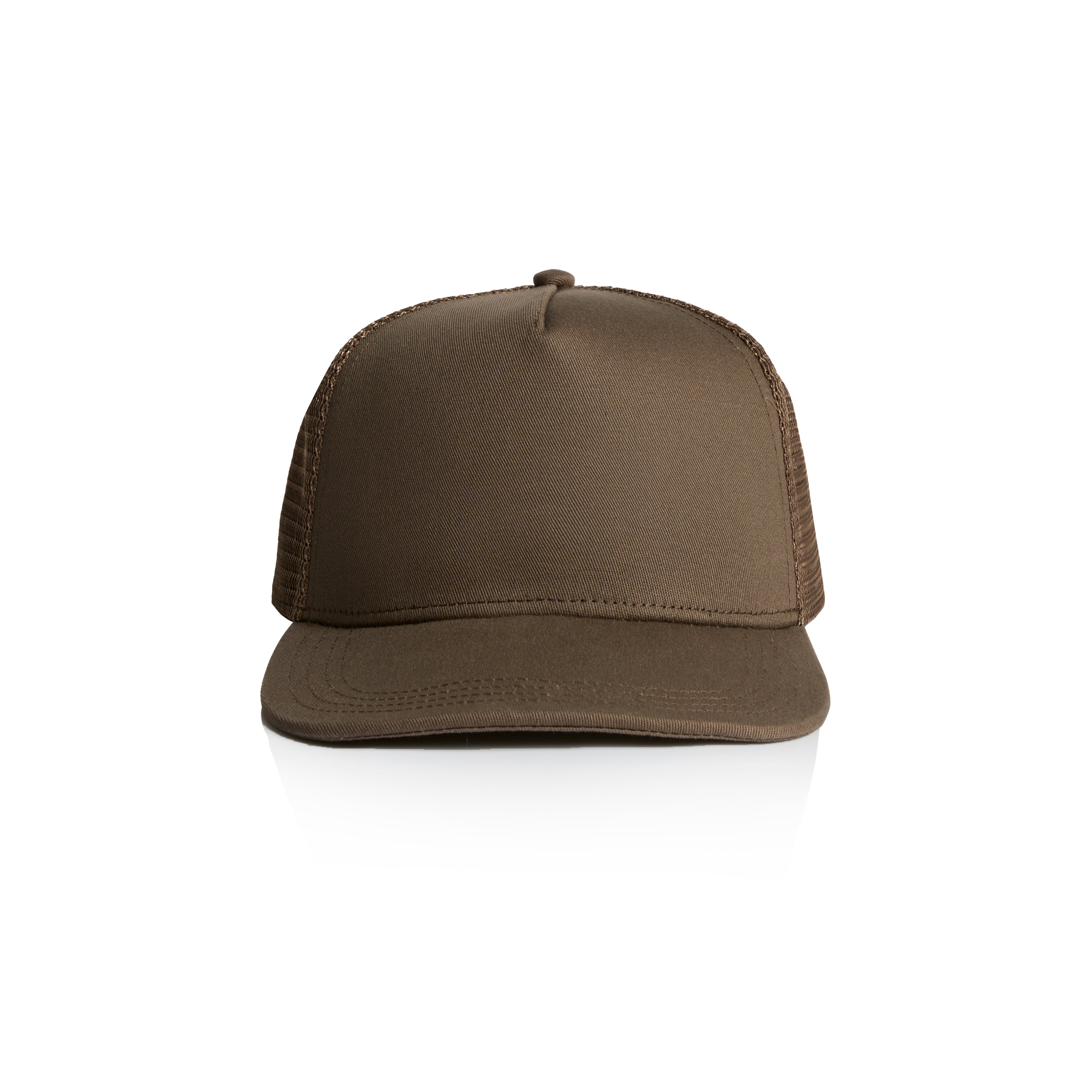 Ascolour Stock Trucker Cap 1108 Trucker Cap Walnut Front - Custom Printed - Print Blanc