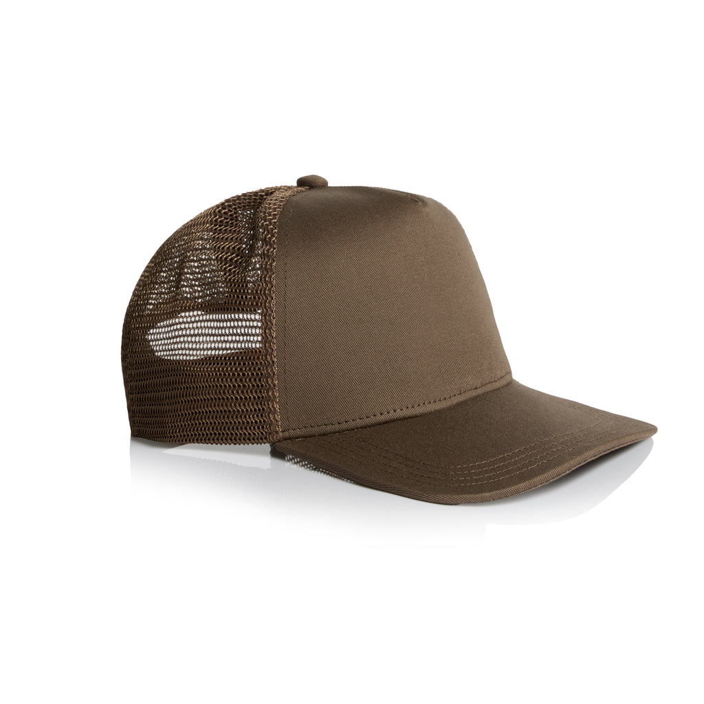 Ascolour Stock Trucker Cap 1108 Trucker Cap Walnut Side - Custom Printed - Print Blanc