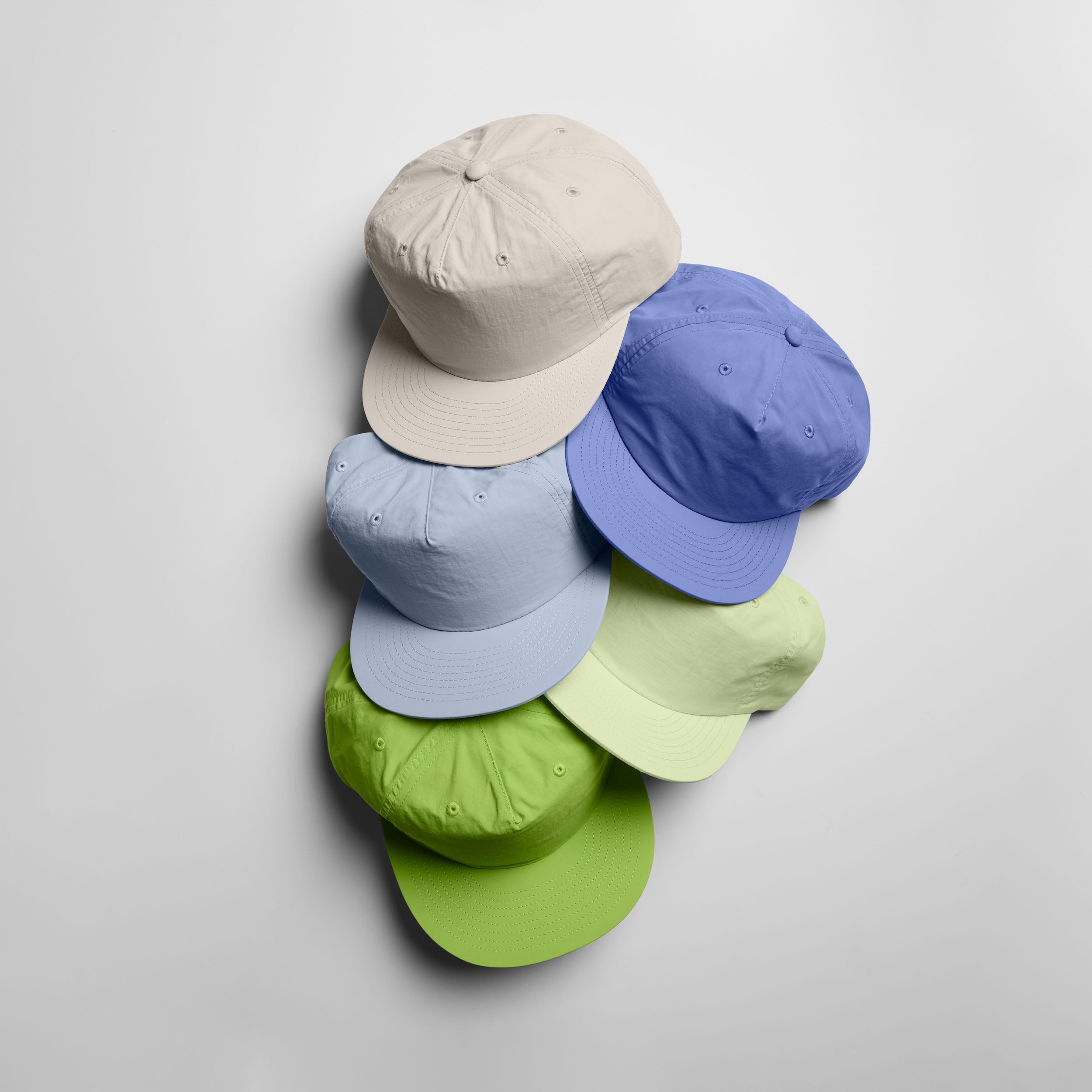 Ascolour Surf Cap 1114 Surf Cap Flatlay Overlap Flat - Custom Printed - Print Blanc