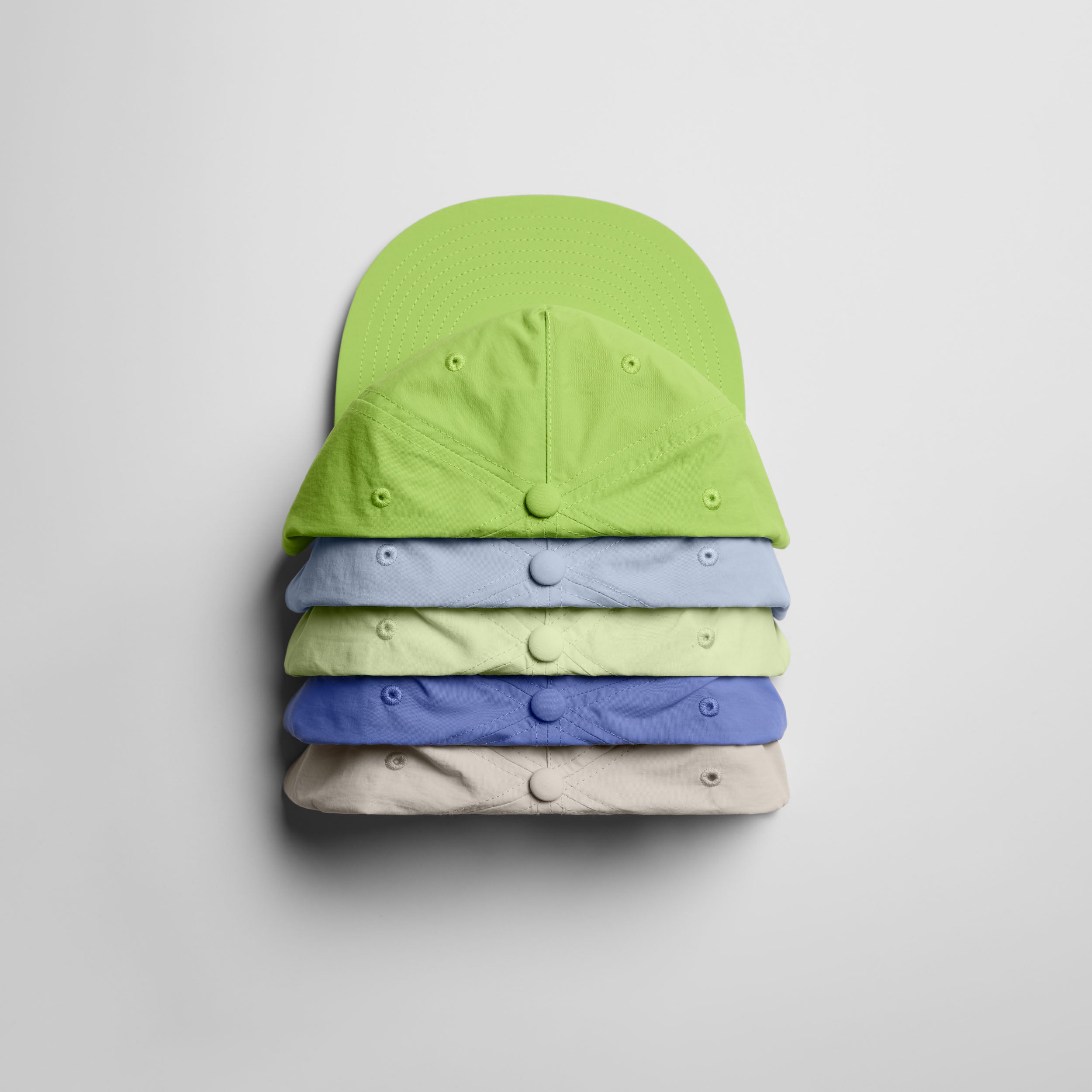 Ascolour Surf Cap 1114 Surf Cap Flatlay Stacked Flat - Custom Printed - Print Blanc