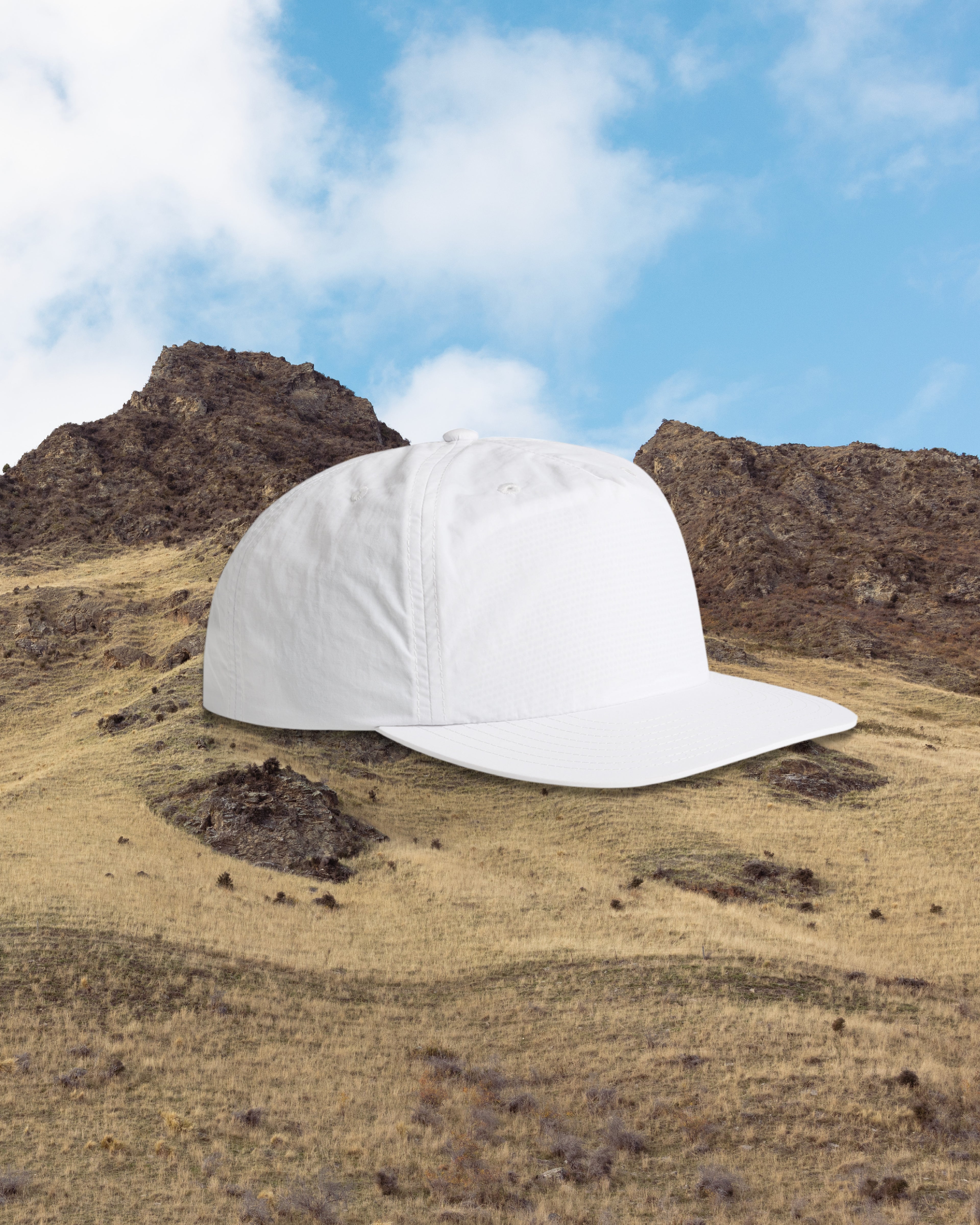Ascolour Surf Cap 1114 Surf Cap Wanaka White Front - Custom Printed - Print Blanc