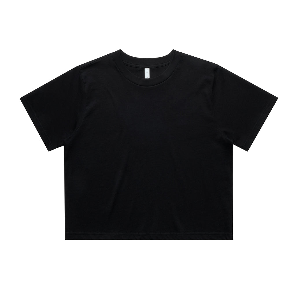 Ascolour Wos Classic Crop Tee 4072 Wos Classic Crop Tee Black Front - Custom Printed - Print Blanc