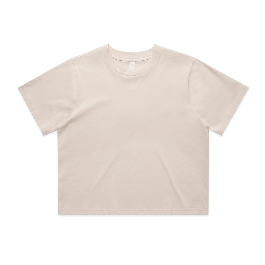 Ascolour Wos Classic Crop Tee 4072 Wos Classic Crop Tee Bone Front - Custom Printed - Print Blanc