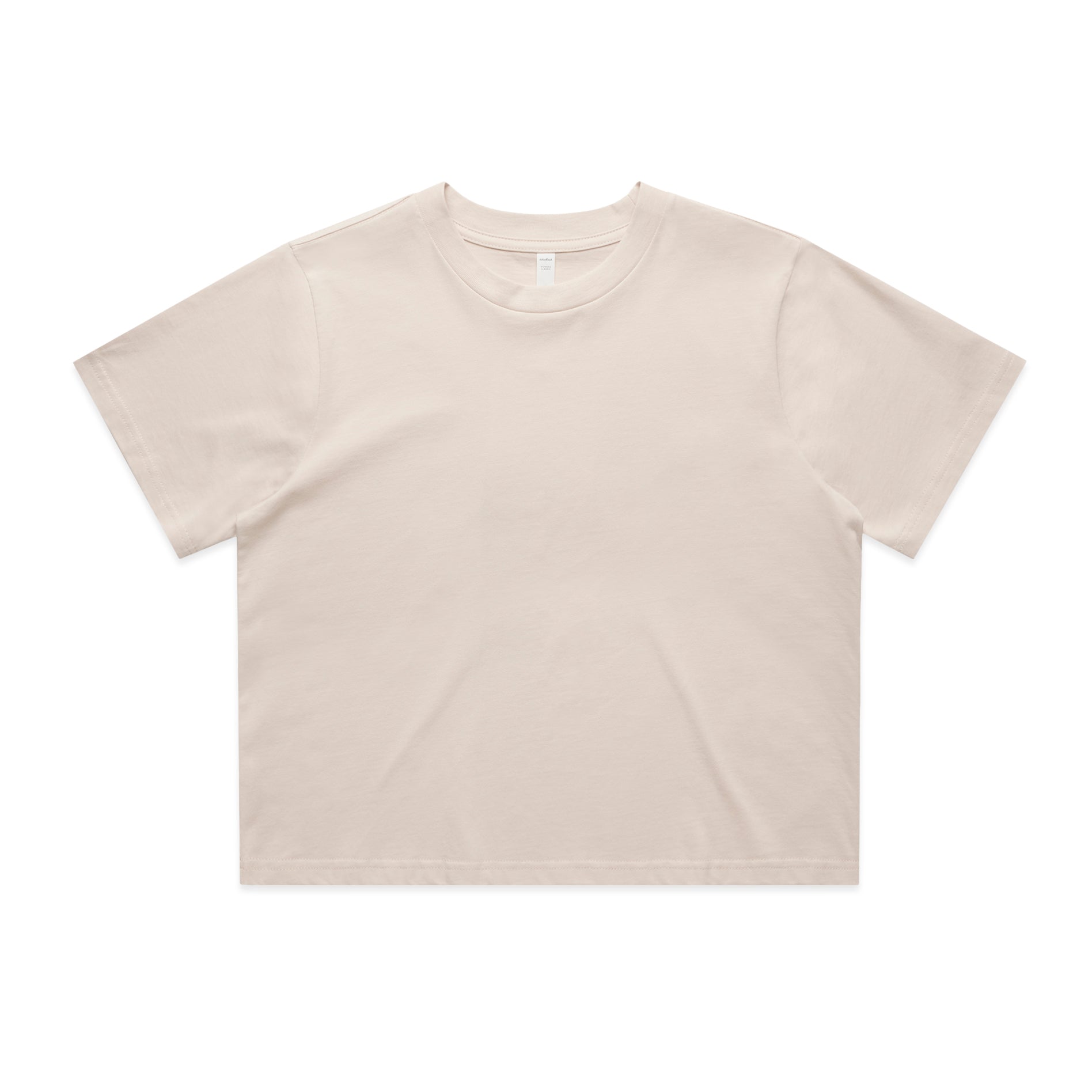 Ascolour Wos Classic Crop Tee 4072 Wos Classic Crop Tee Bone Front - Custom Printed - Print Blanc