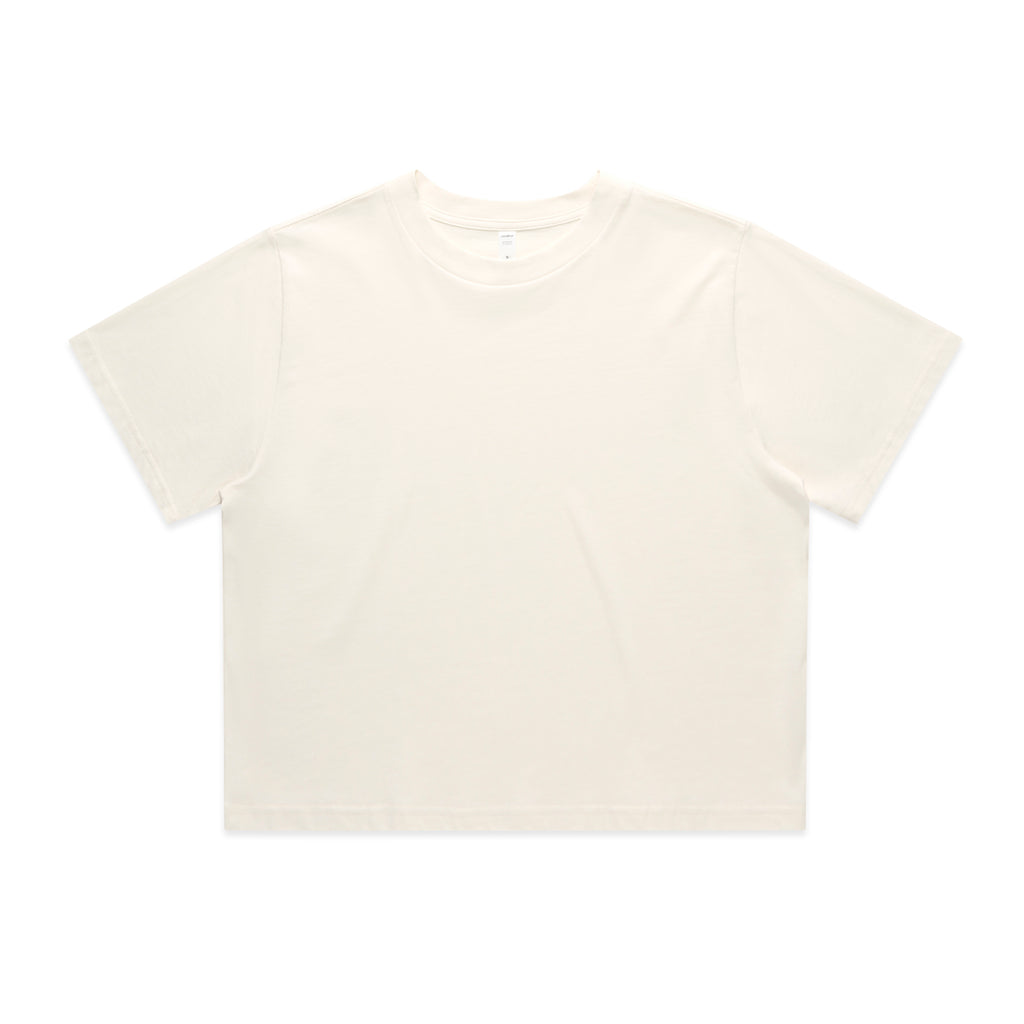Ascolour Wos Classic Crop Tee 4072 Wos Classic Crop Tee Ecru Front - Custom Printed - Print Blanc