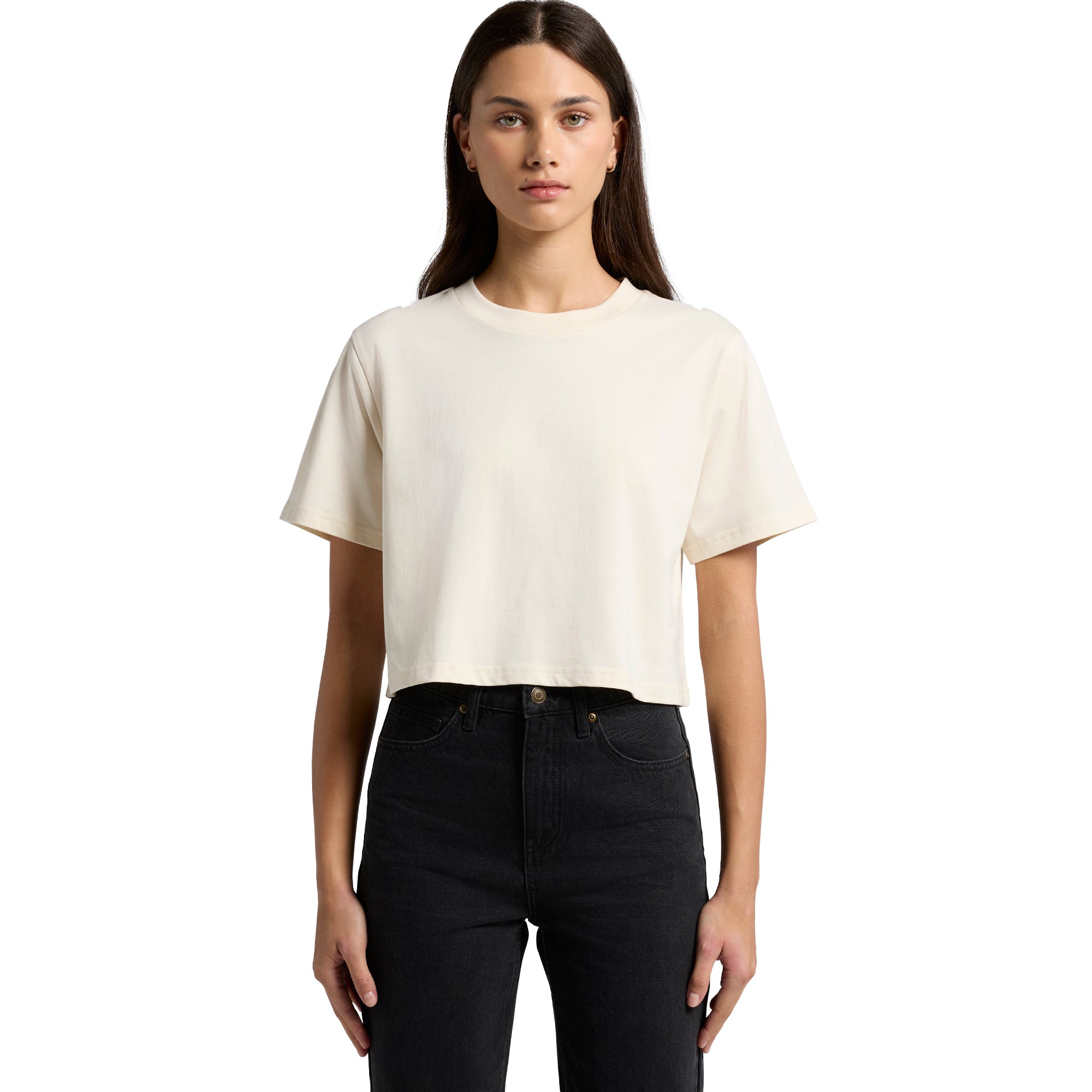 Ascolour Wos Classic Crop Tee 4072 Wos Classic Crop Tee Front - Custom Printed - Print Blanc