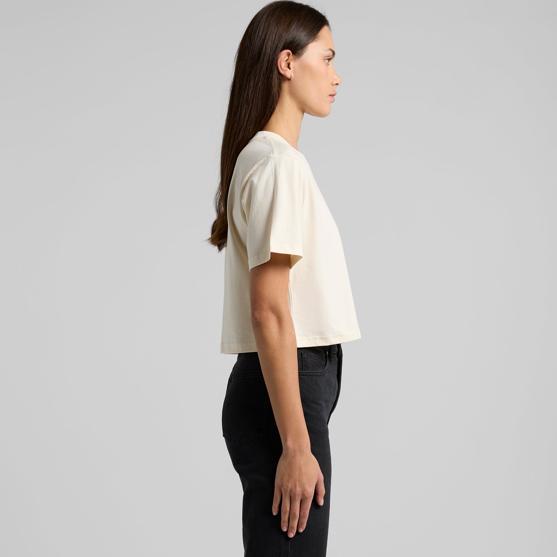 Ascolour Wos Classic Crop Tee 4072 Wos Classic Crop Tee Side - Custom Printed - Print Blanc