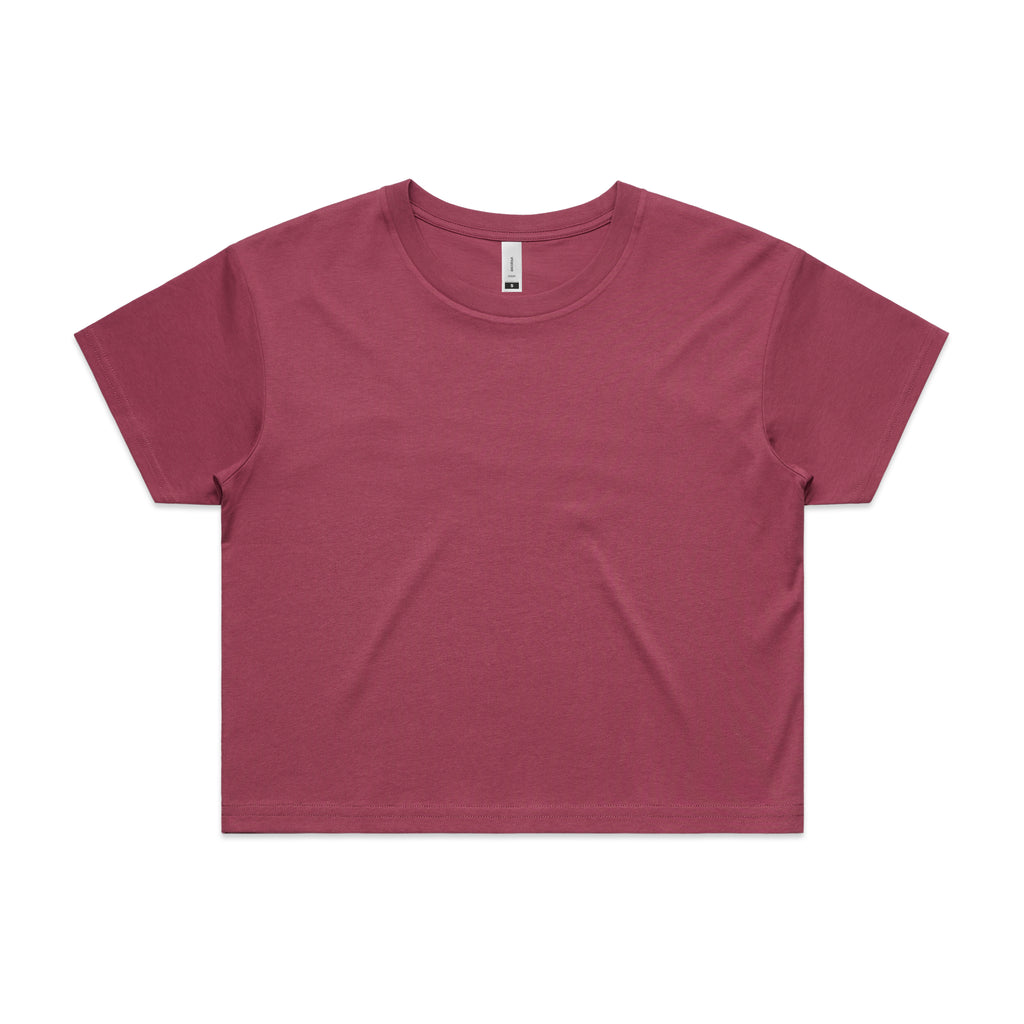 Ascolour Wos Crop Tee 4062 Crop Tee Berry Front - Custom Printed - Print Blanc