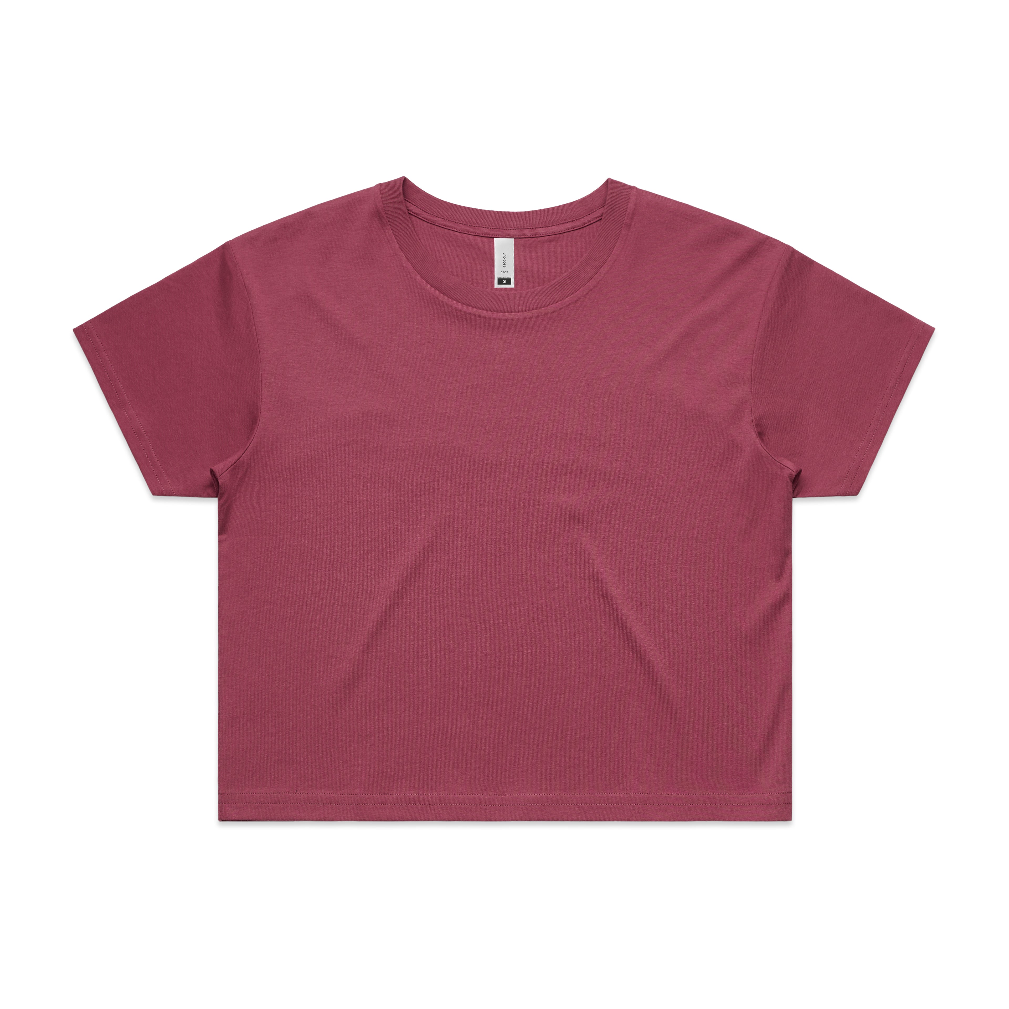 Ascolour Wos Crop Tee 4062 Crop Tee Berry Front - Custom Printed - Print Blanc