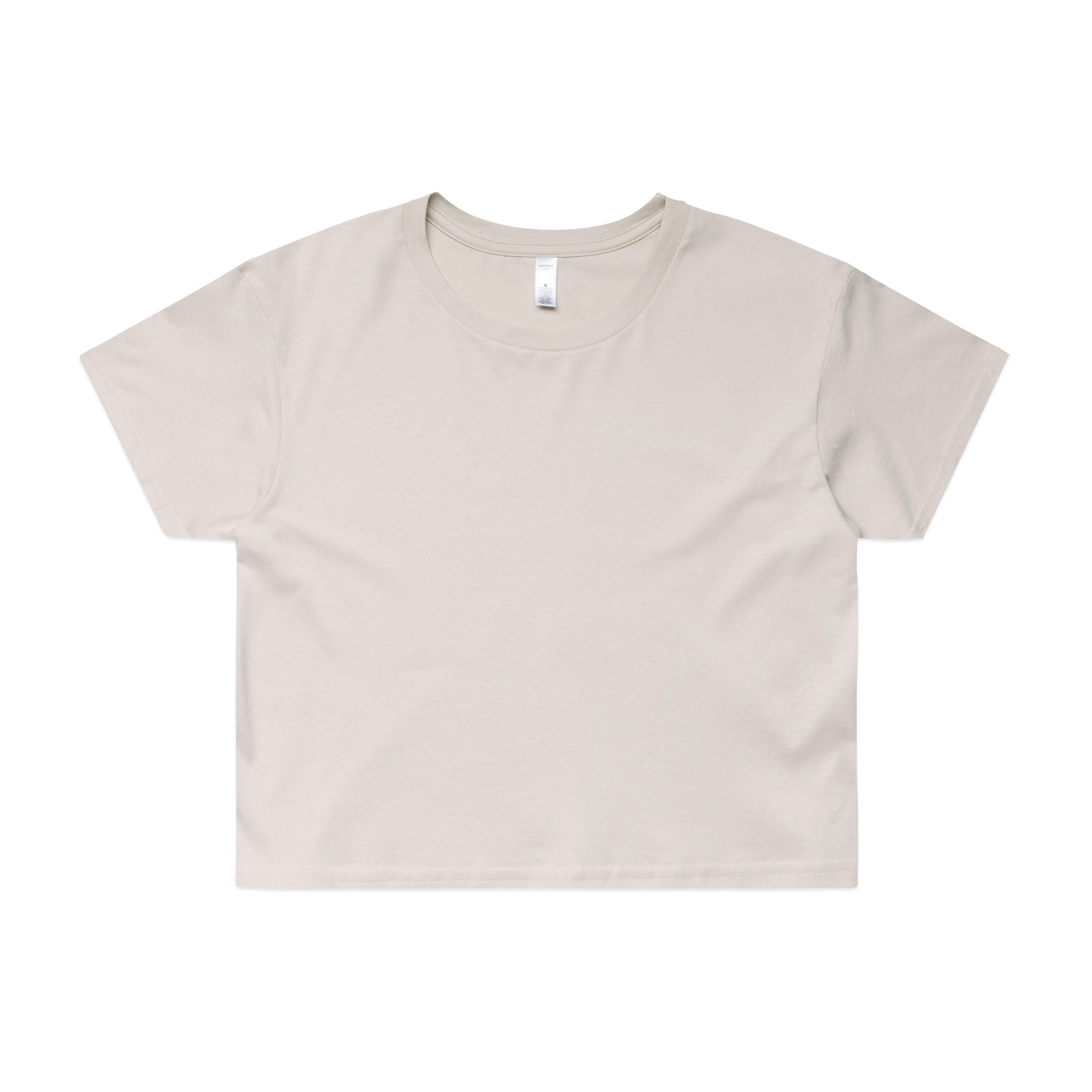 Ascolour Wos Crop Tee 4062 Crop Tee Bone Front - Custom Printed - Print Blanc