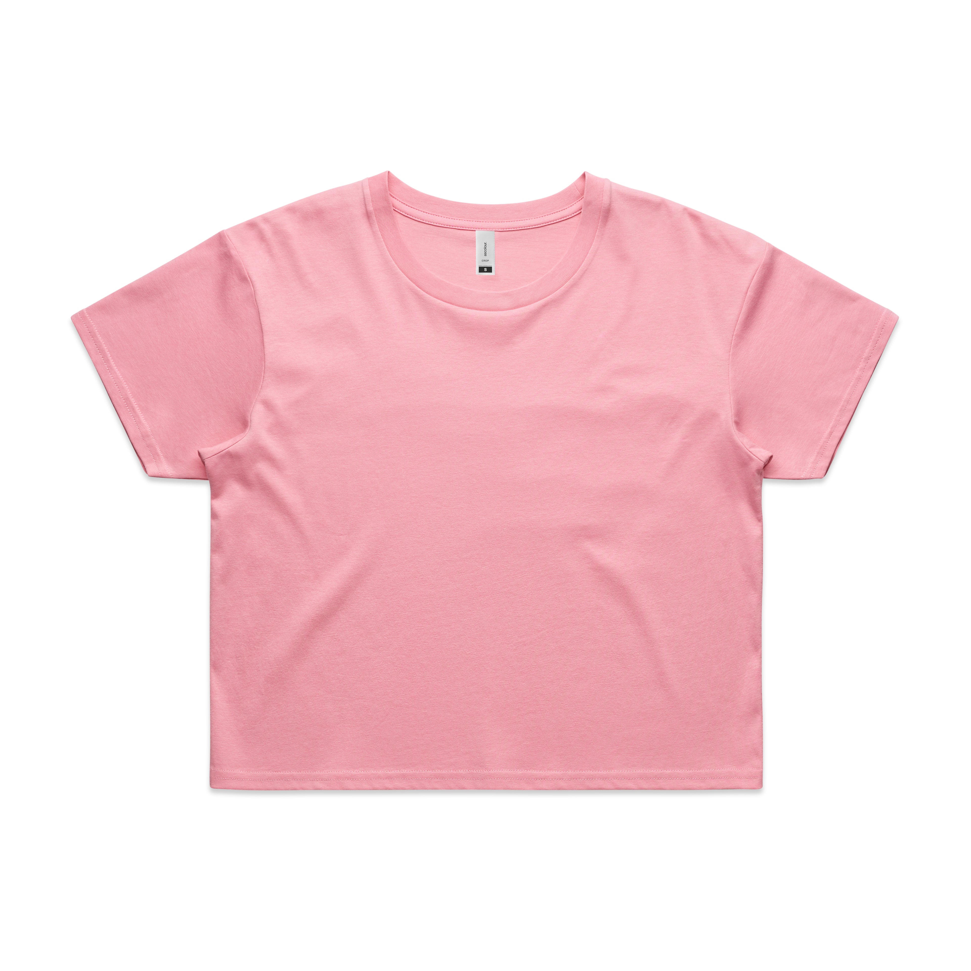 Ascolour Wos Crop Tee 4062 Crop Tee Bubblegum Front - Custom Printed - Print Blanc